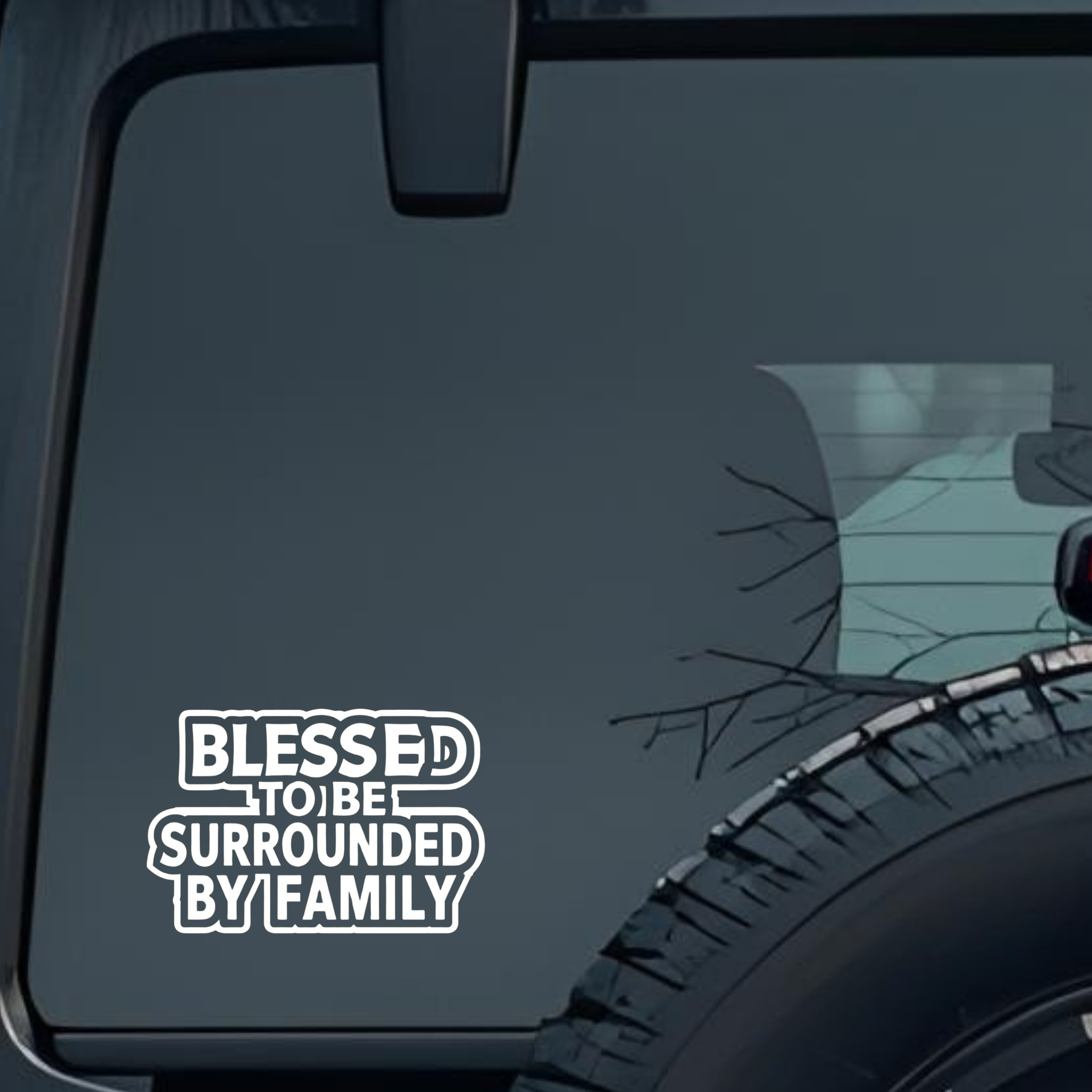 Blessed to Be Surrounded by Family Large 6 inch Premium Decal Sticker For Car Bumper Window Rear Win