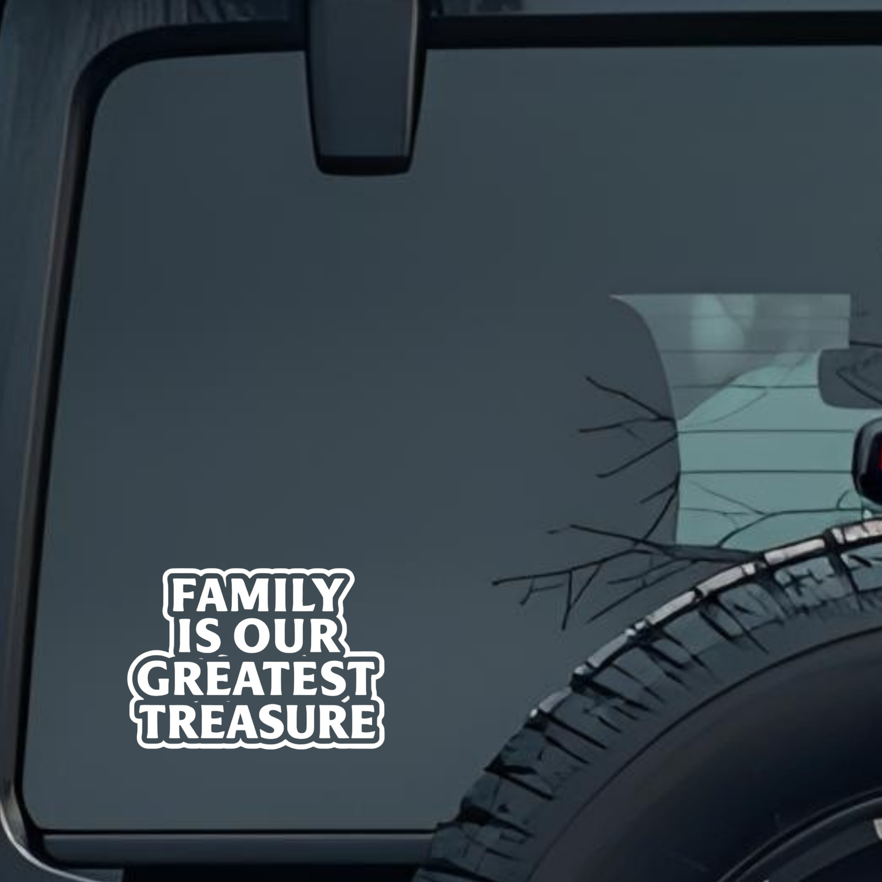Family Is Our Greatest Treasure Large 6 inch Premium Decal Sticker For Car Bumper Window Rear Windsh
