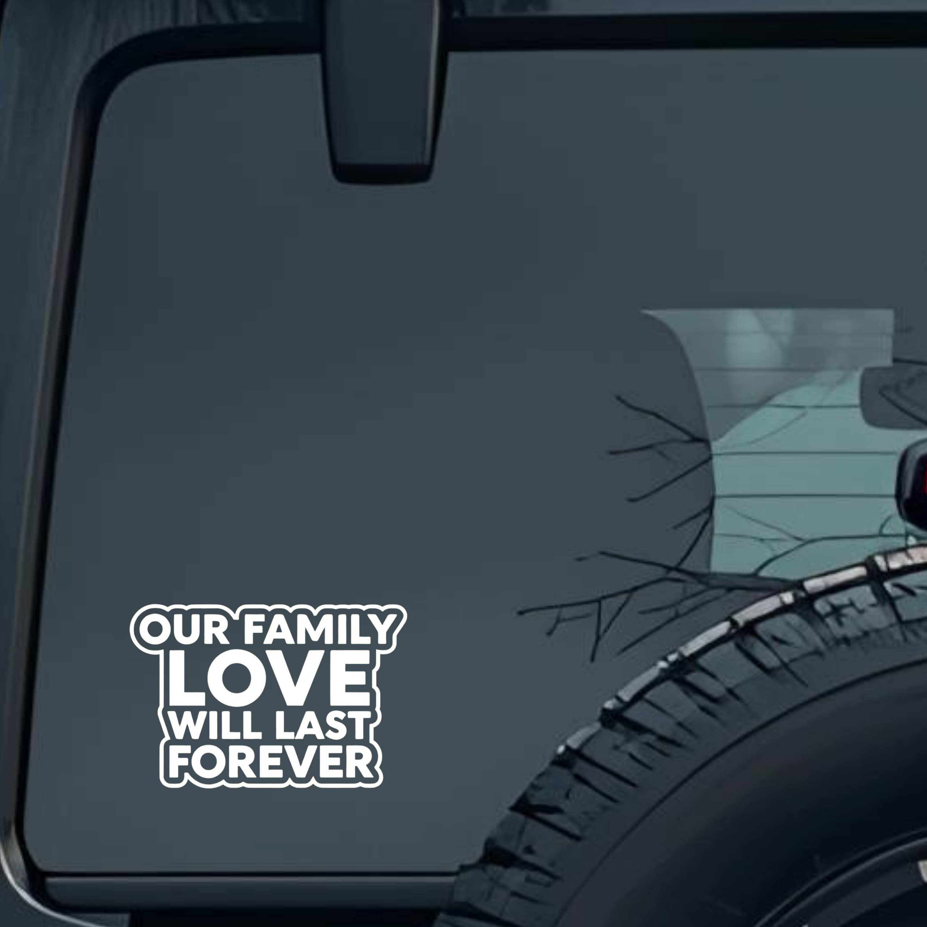 Our Family Love Will Last Forever Large 6 inch Premium Decal Sticker For Car Bumper Window Rear Wind
