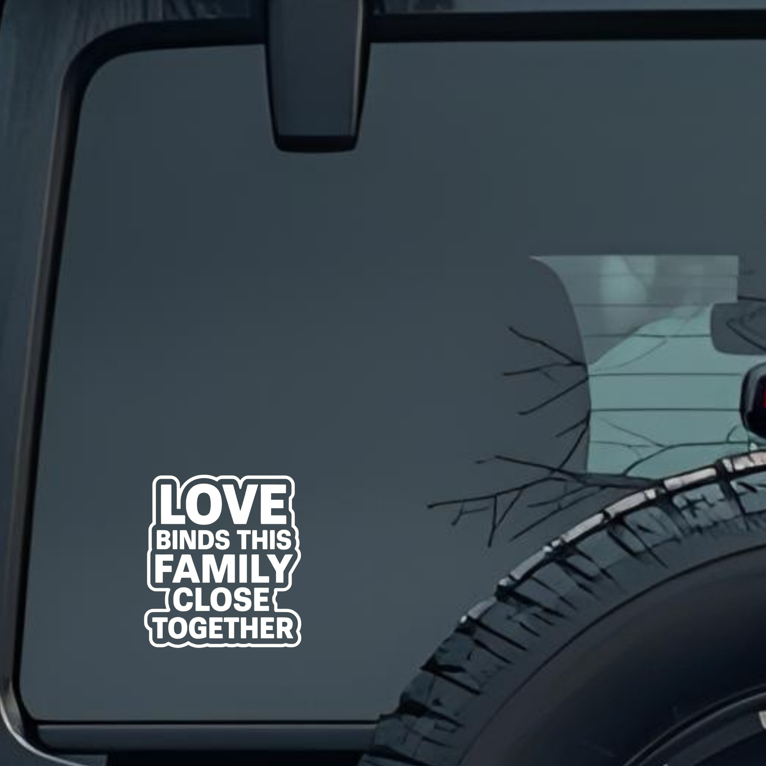 Love Binds This Family Close Together Large 6 inch Premium Decal Sticker For Car Bumper Window Rear 