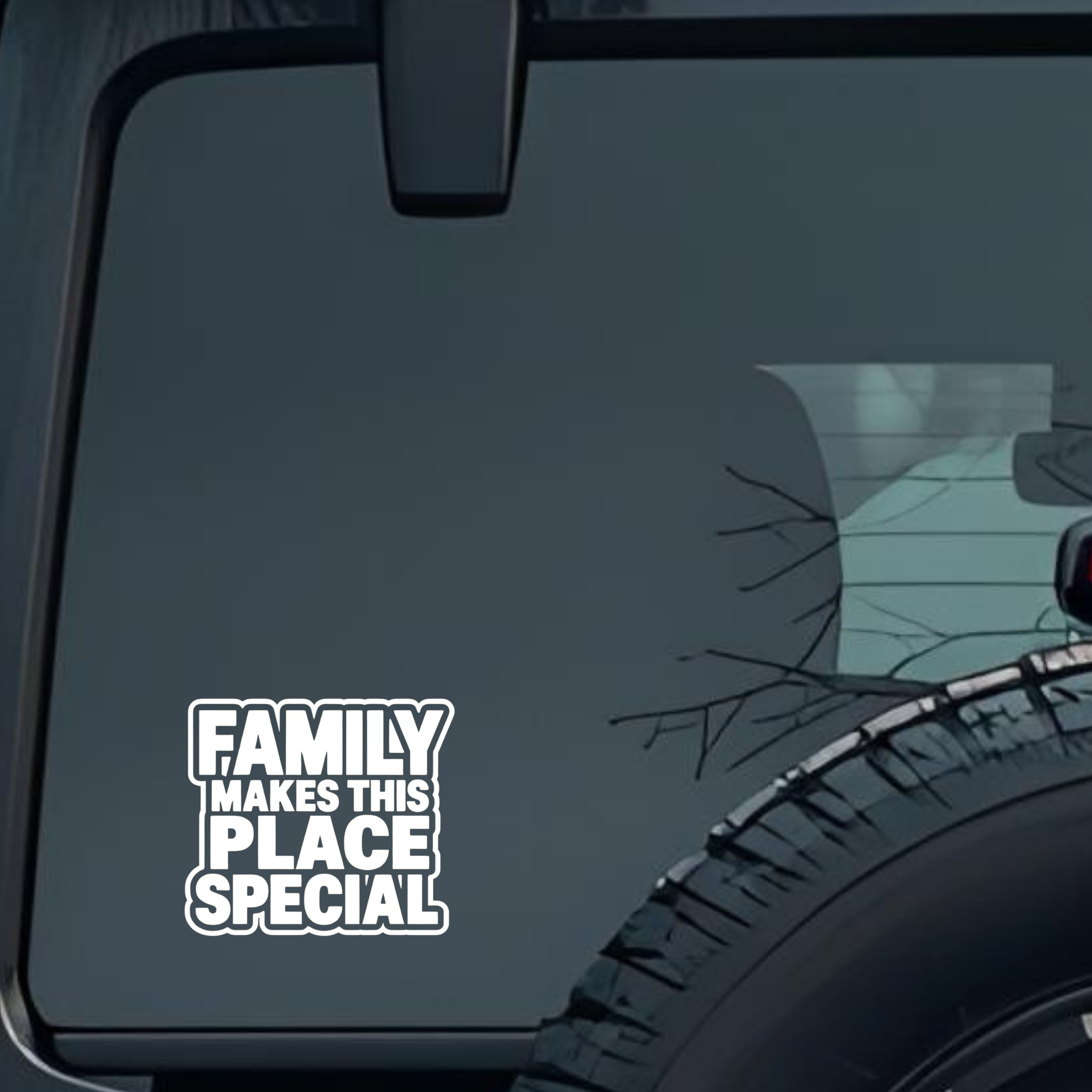 Family Makes This Place Special Large 6 inch Premium Decal Sticker For Car Bumper Window Rear Windsh