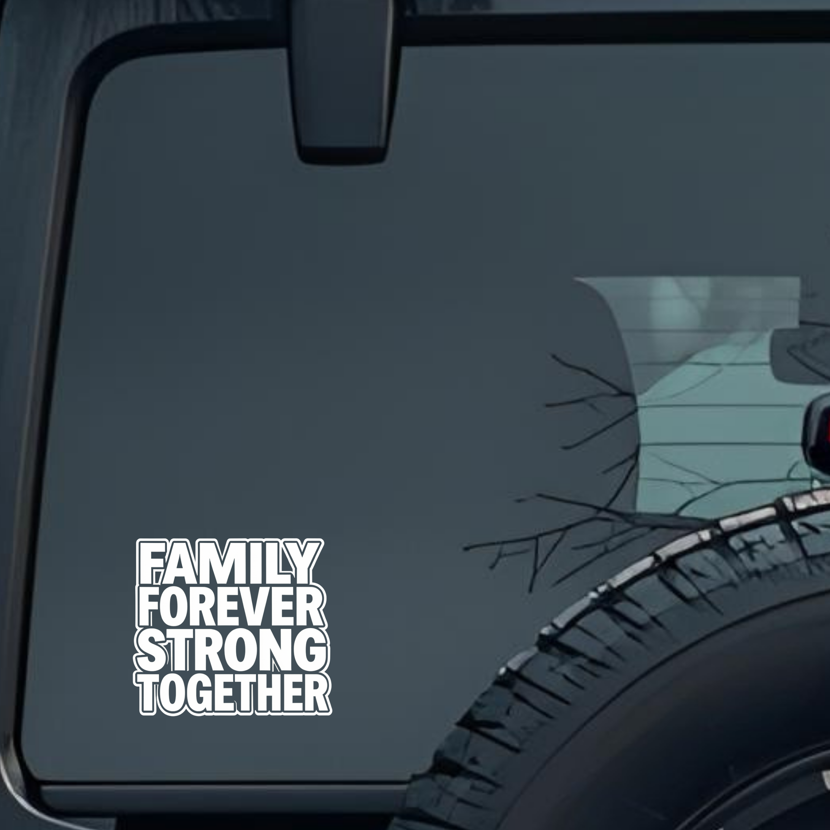 Family Forever Strong Together Large 6 inch Premium Decal Sticker For Car Bumper Window Rear Windshi