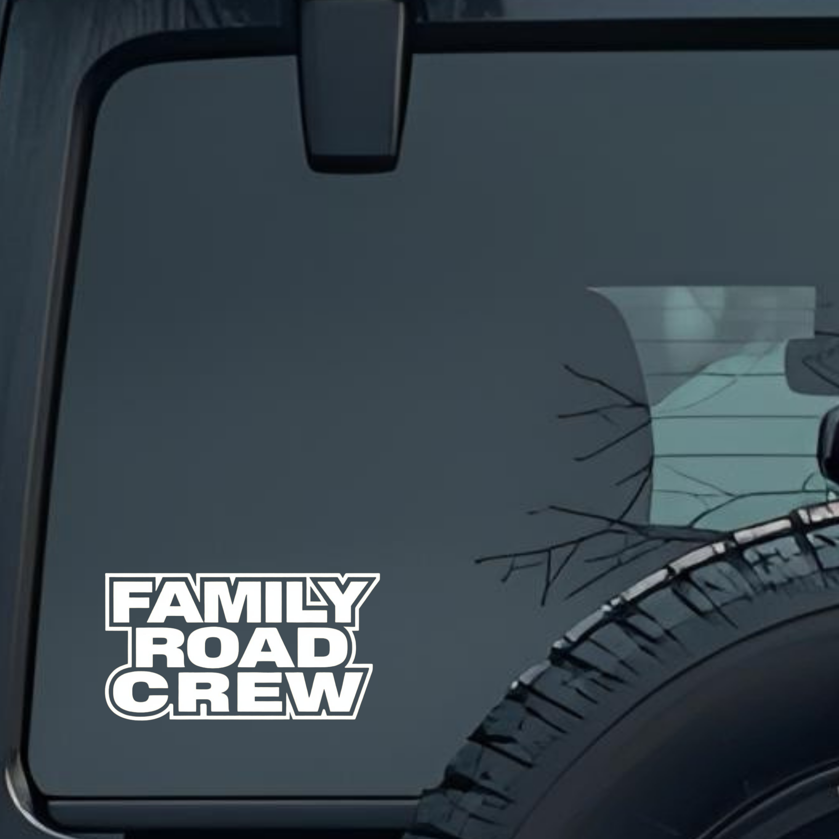 Family Road Crew Large 6 inch Premium Decal Sticker For Car Bumper Window Rear Windshield Stickers, 