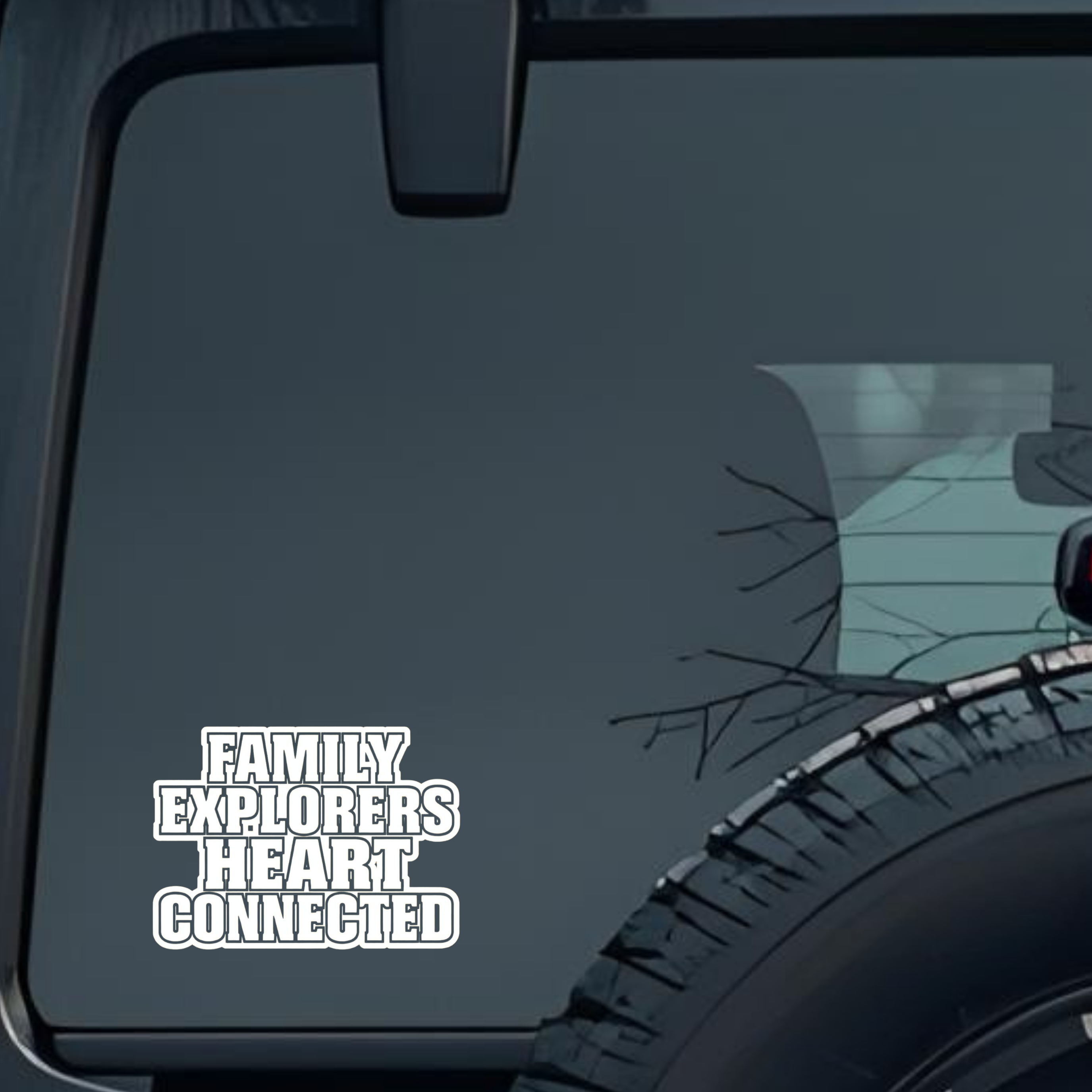 Family Explorers Heart Connected Large 6 inch Premium Decal Sticker For Car Bumper Window Rear Winds