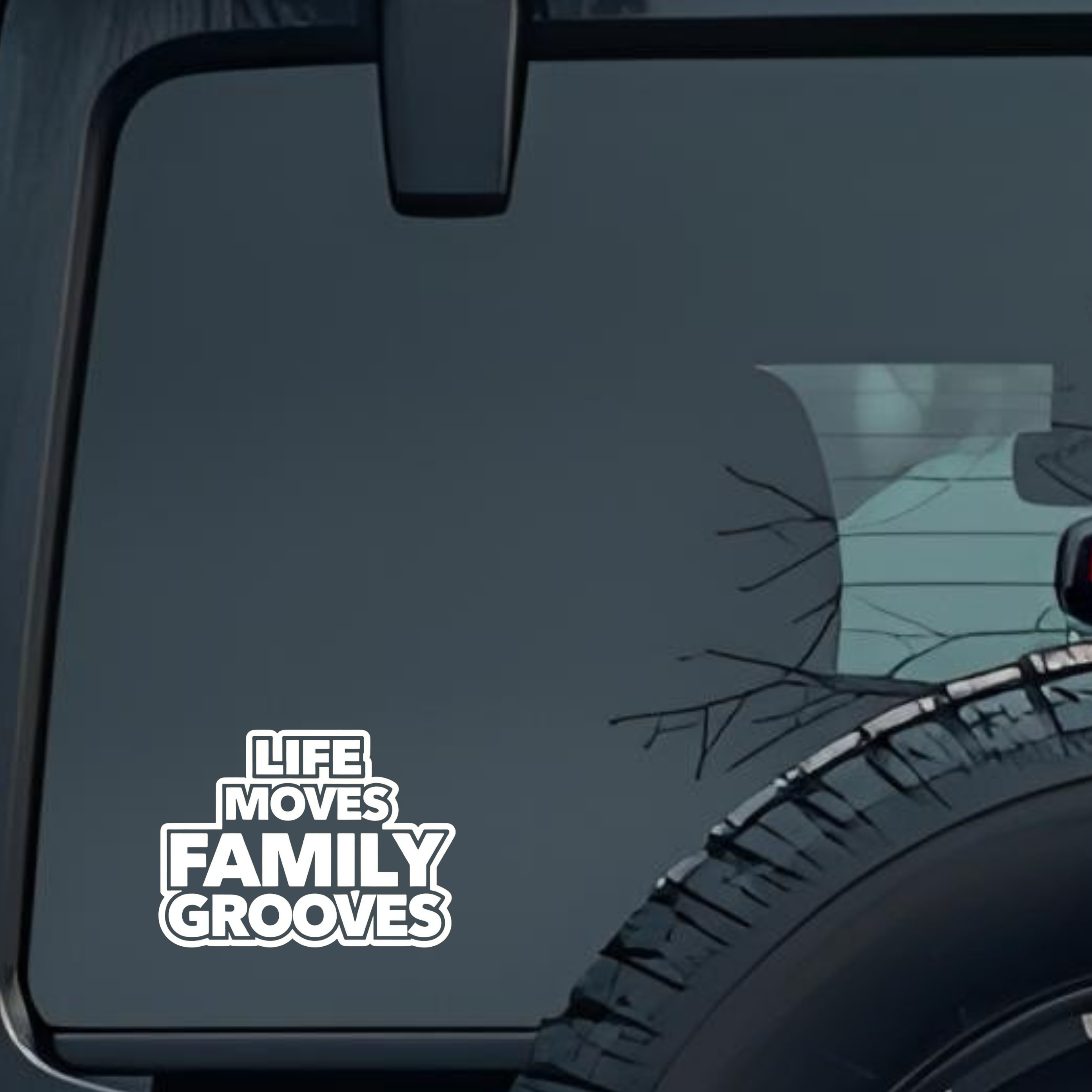Life Moves Family Grooves Large 6 inch Premium Decal Sticker For Car Bumper Window Rear Windshield S