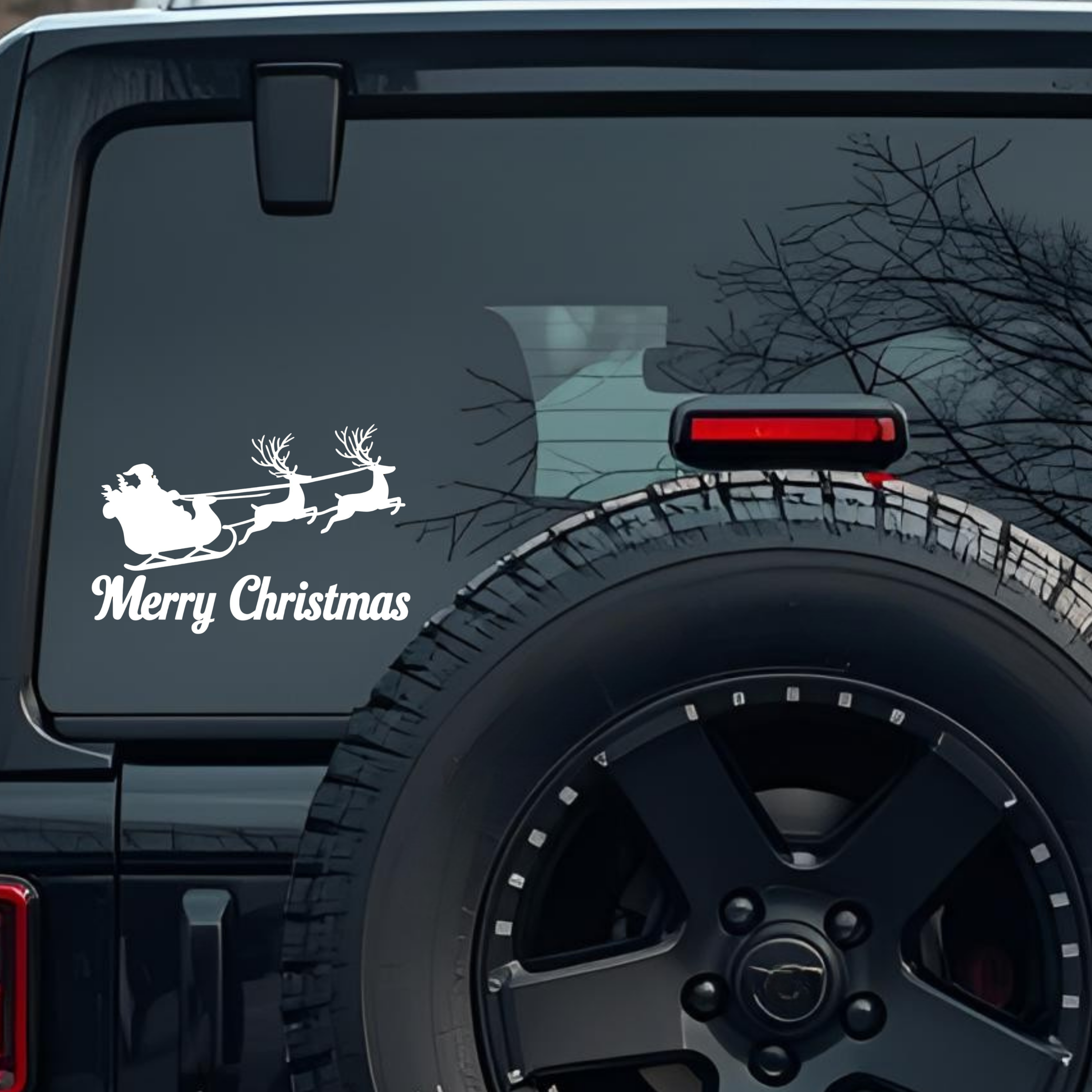 Merry Christmas Large 6 inch Premium Decal Sticker For Car Bumper Window Rear Windshield Stickers, W