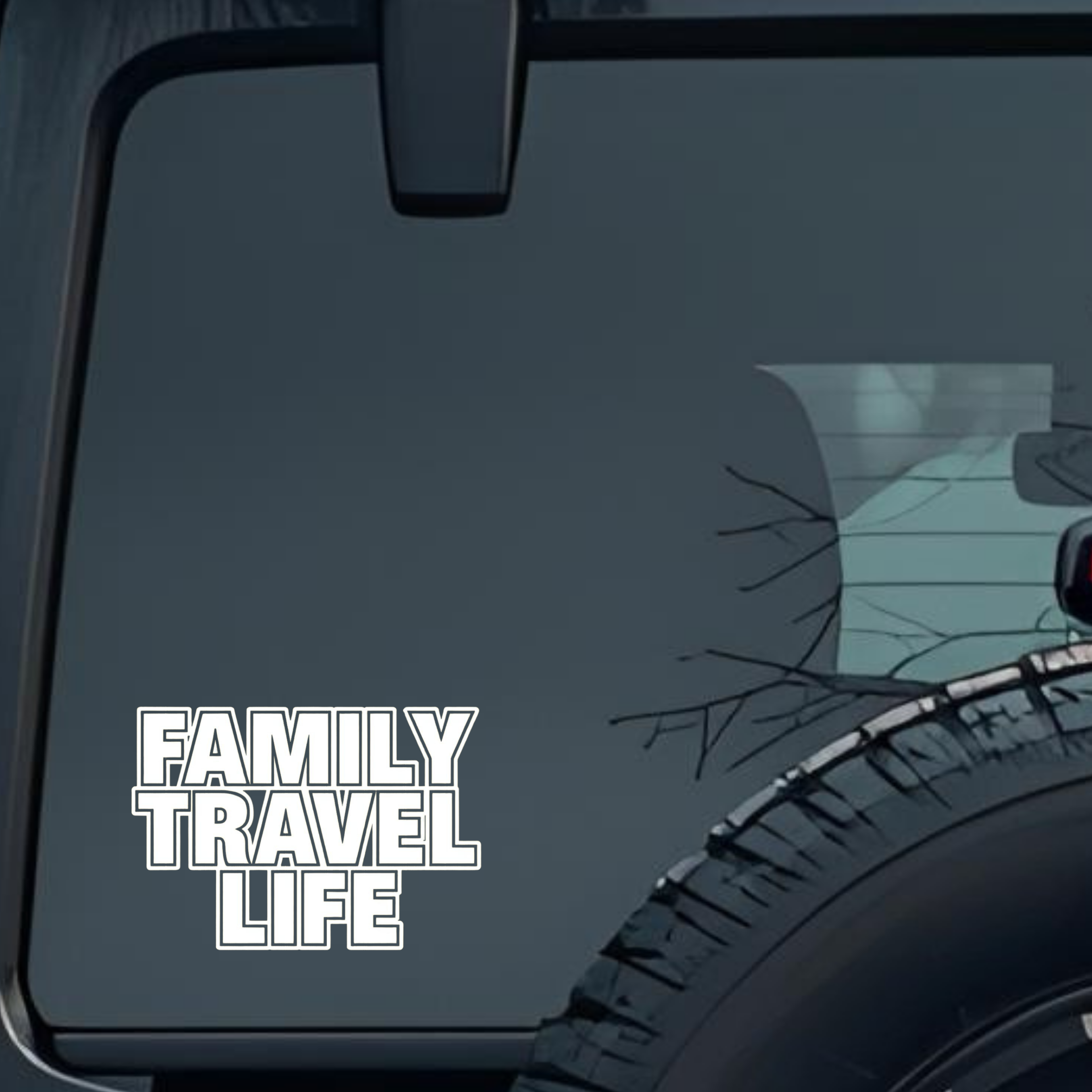 Family Travel Life. Large 6 inch Premium Decal Sticker For Car Bumper Window Rear Windshield Sticker