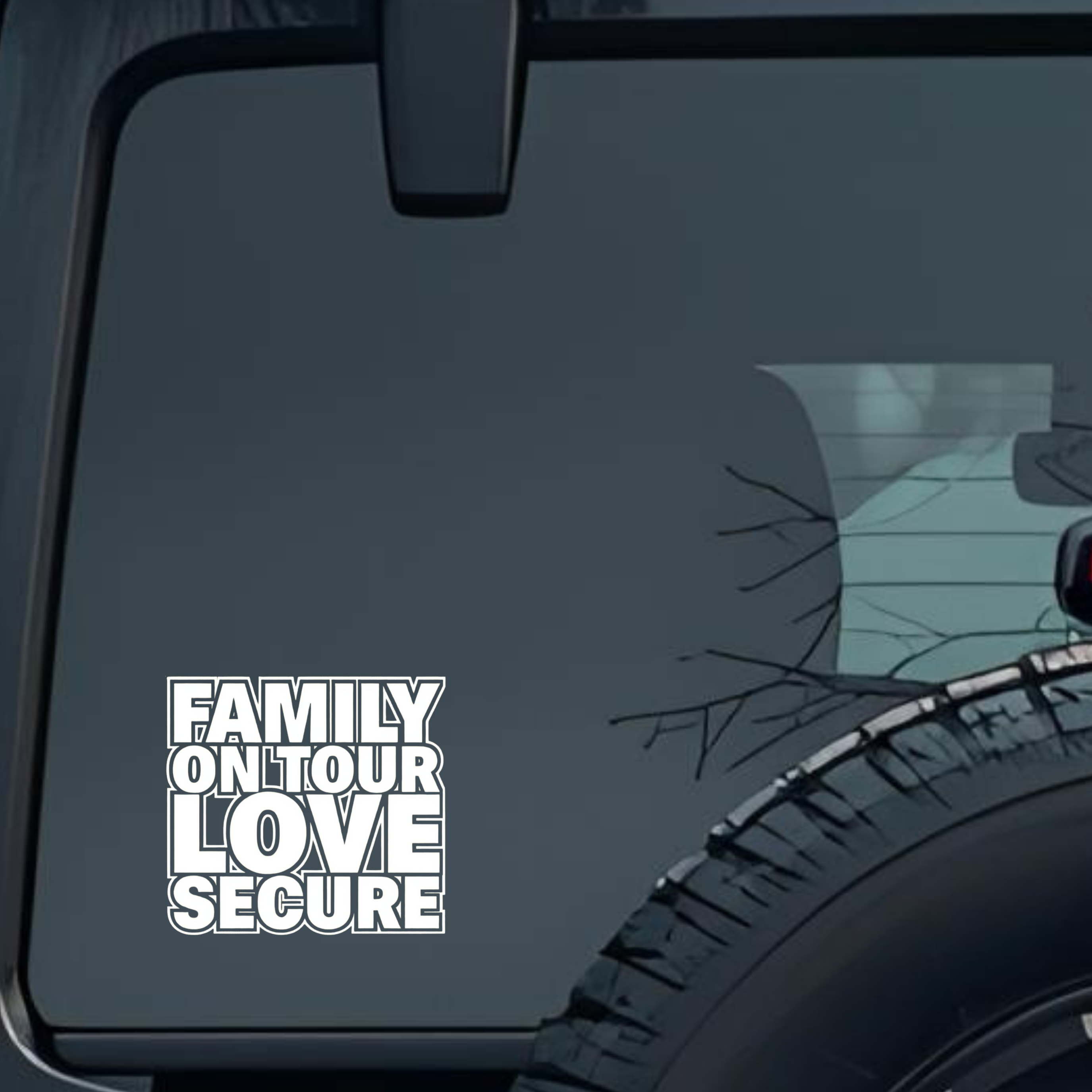 Family on Tour Love Secure Large 6 inch Premium Decal Sticker For Car Bumper Window Rear Windshield 