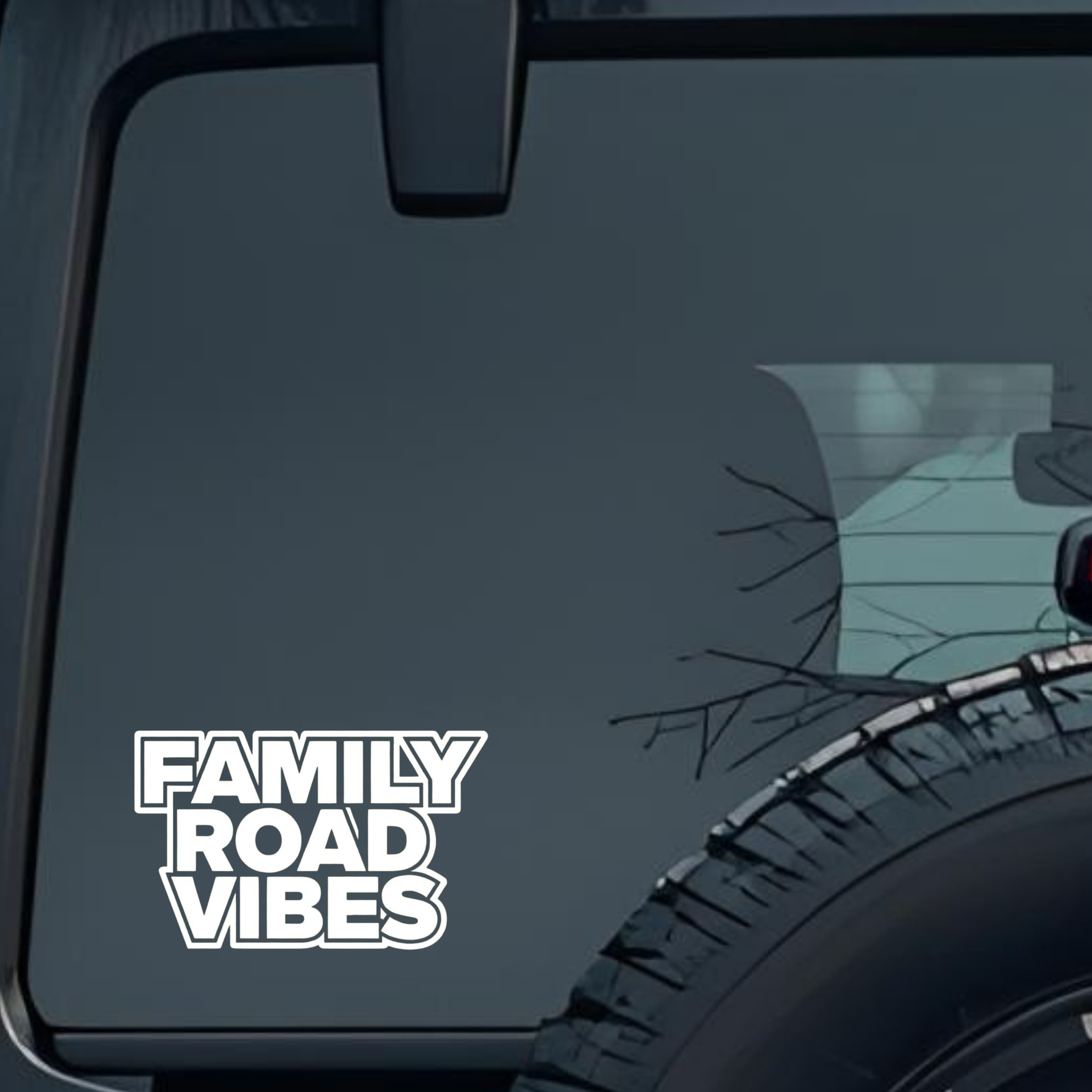 Family Road Vibes Large 6 inch Premium Decal Sticker For Car Bumper Window Rear Windshield Stickers,