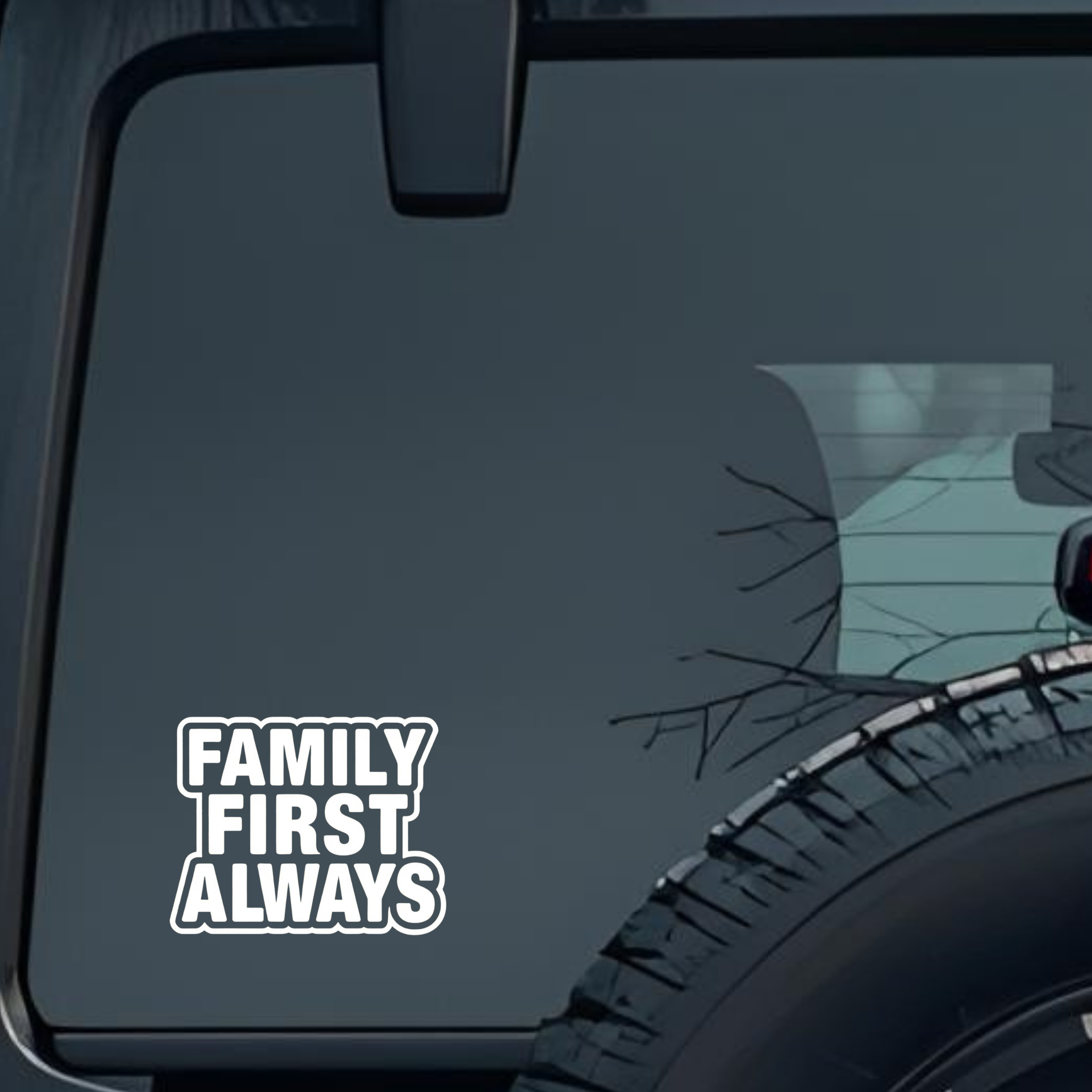 Family First Always Large 6 inch Premium Decal Sticker For Car Bumper Window Rear Windshield Sticker