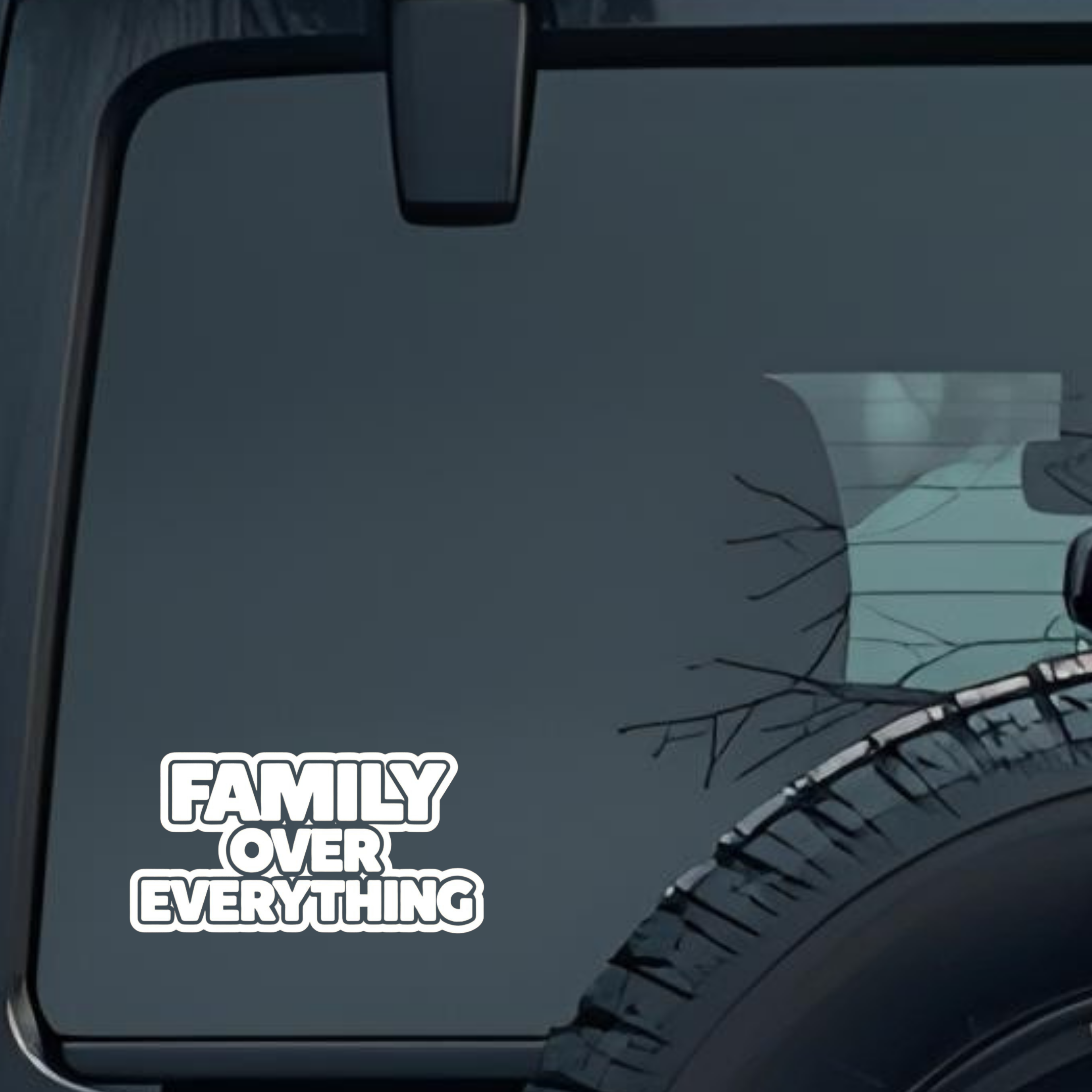 Family Over Everything Large 6 inch Premium Decal Sticker For Car Bumper Window Rear Windshield Stic