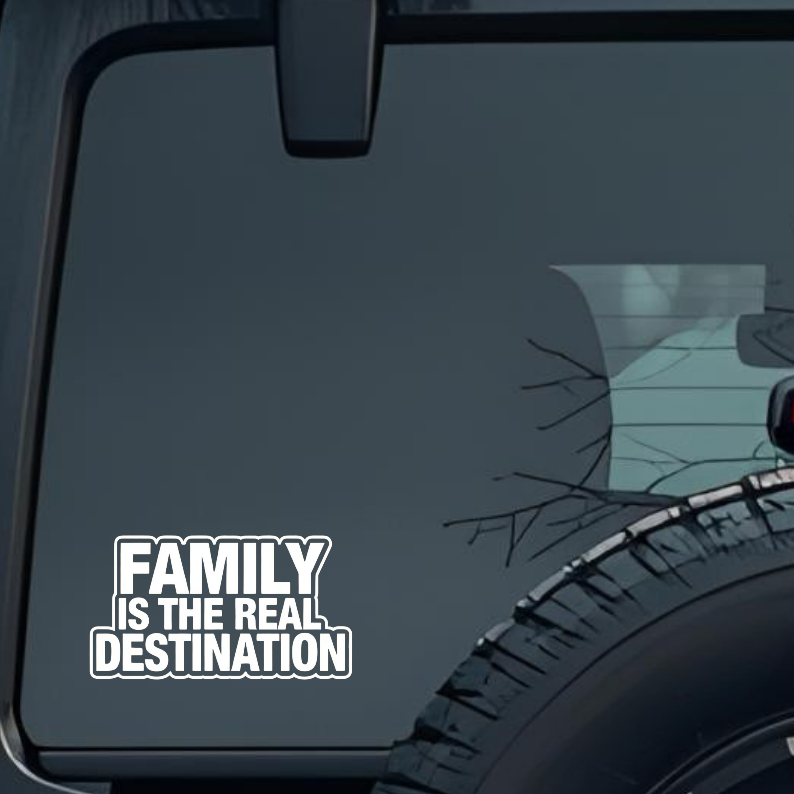 Family Is the Real Destination Large 6 inch Premium Decal Sticker For Car Bumper Window Rear Windshi
