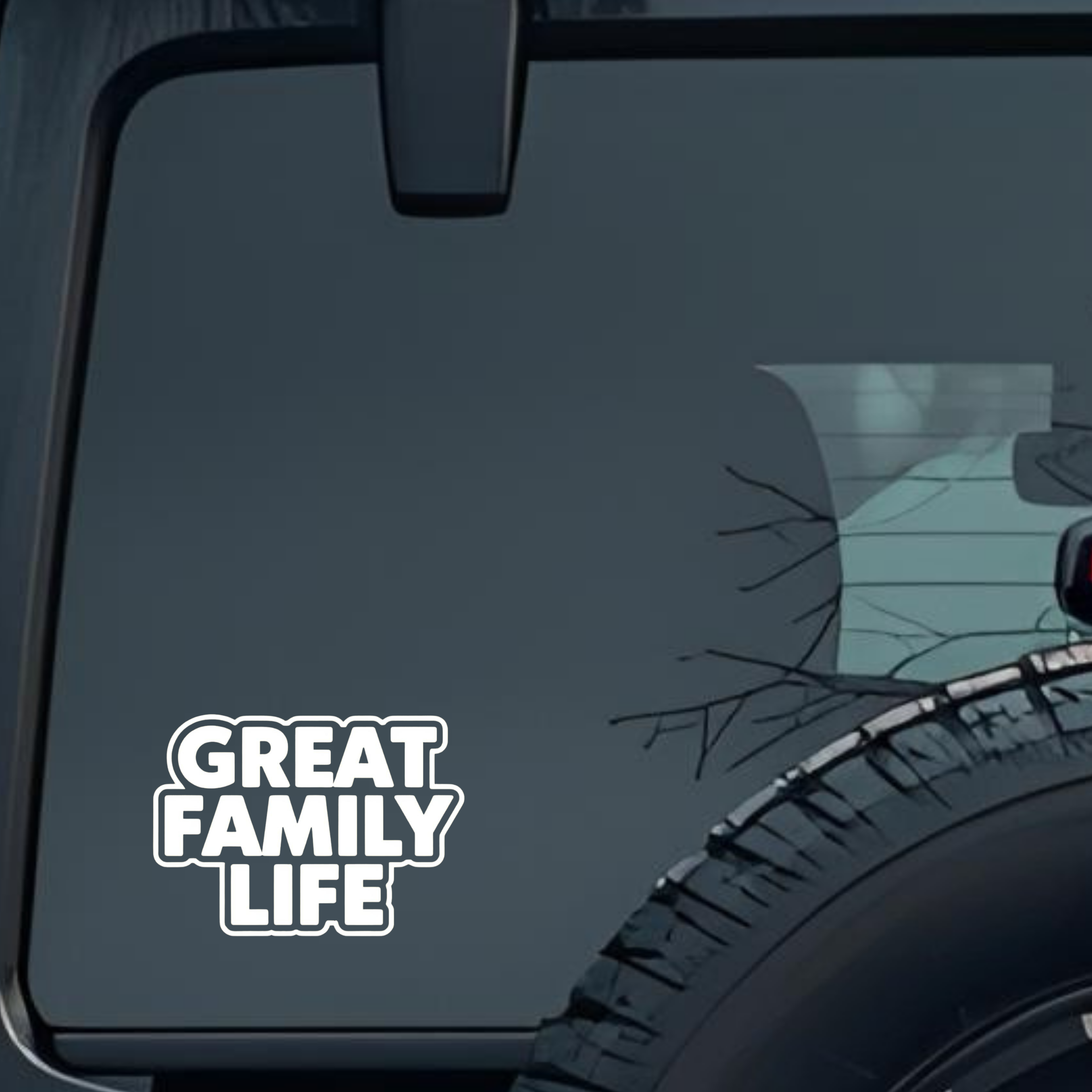 Great Family Life Large 6 inch Premium Decal Sticker For Car Bumper Window Rear Windshield Stickers,