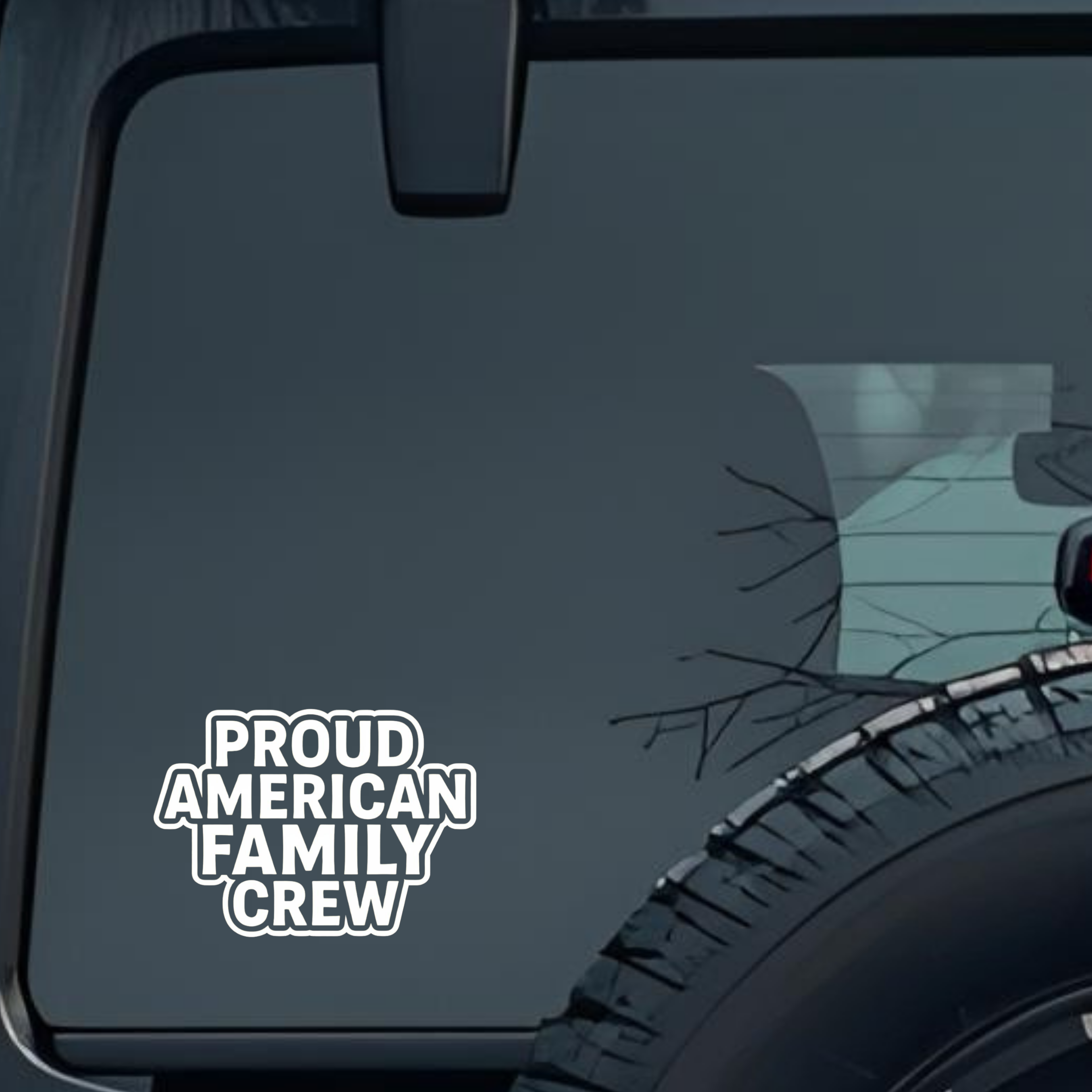 Proud American Family Crew Large 6 inch Premium Decal Sticker For Car Bumper Window Rear Windshield 