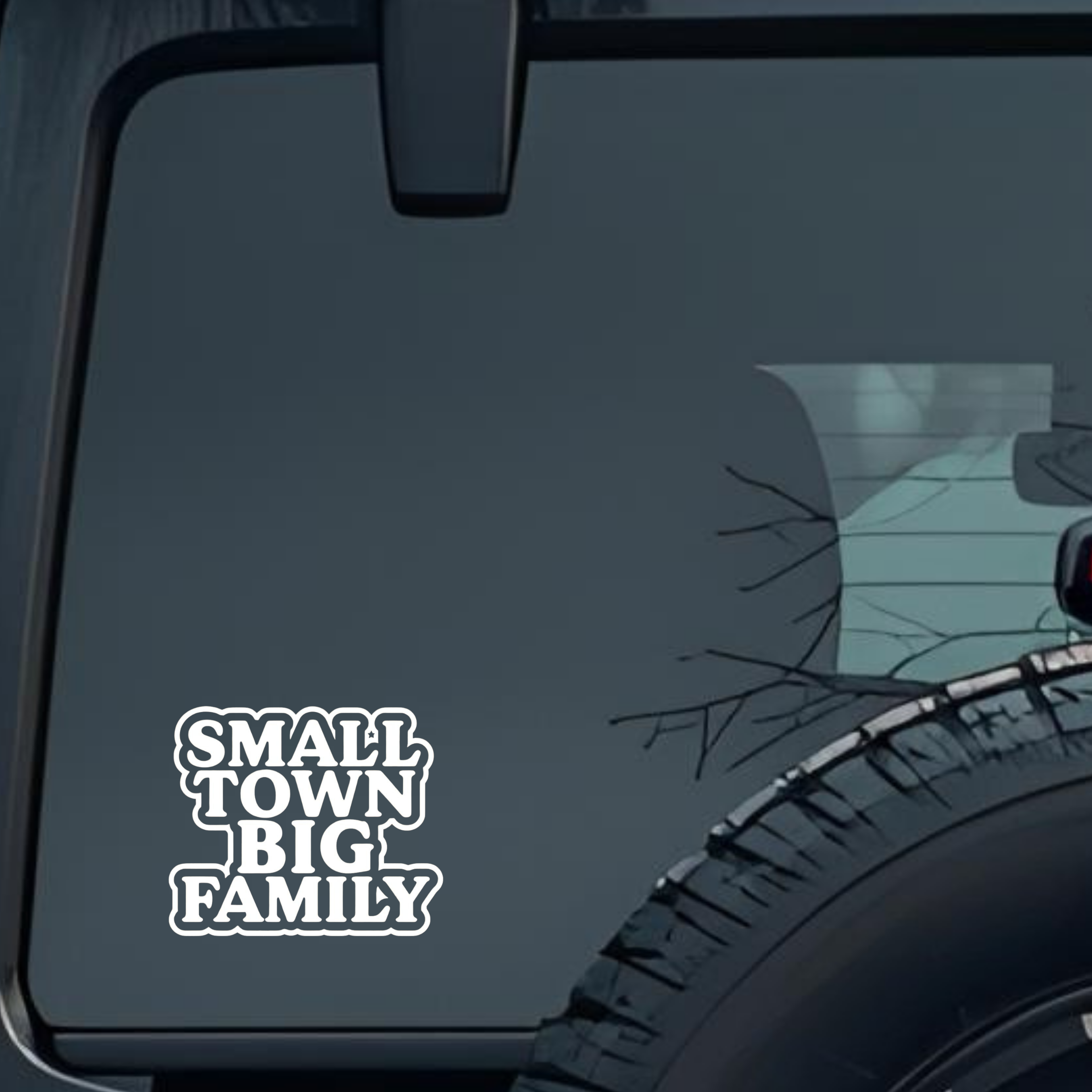 Small Town Big Family Large 6 inch Premium Decal Sticker For Car Bumper Window Rear Windshield Stick