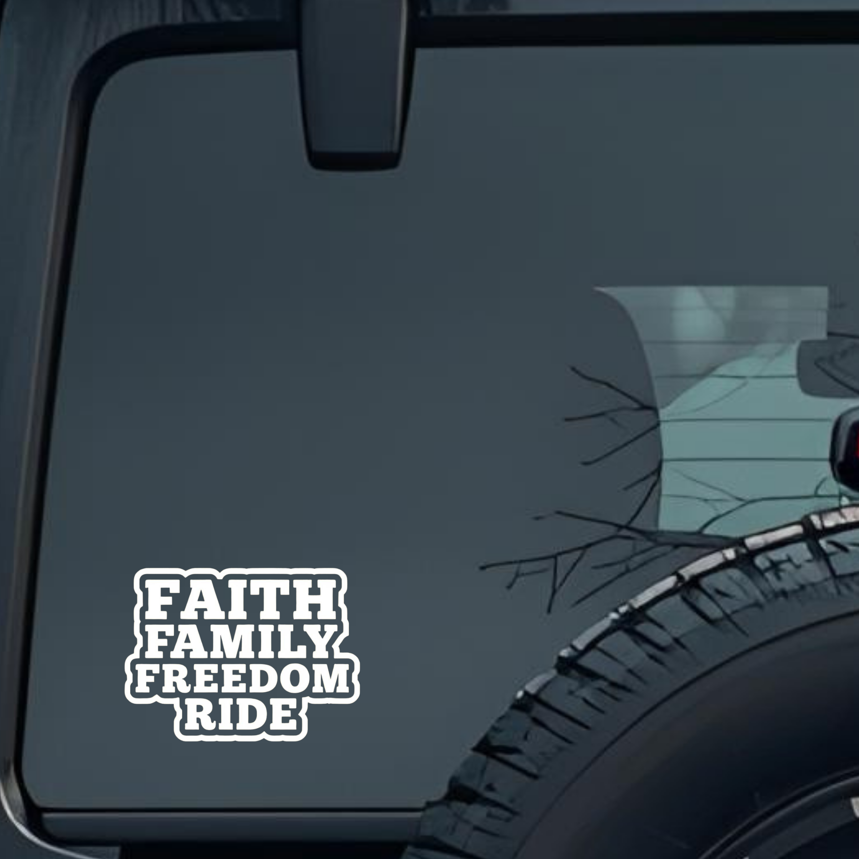 Faith Family Freedom Ride Large 6 inch Premium Decal Sticker For Car Bumper Window Rear Windshield S