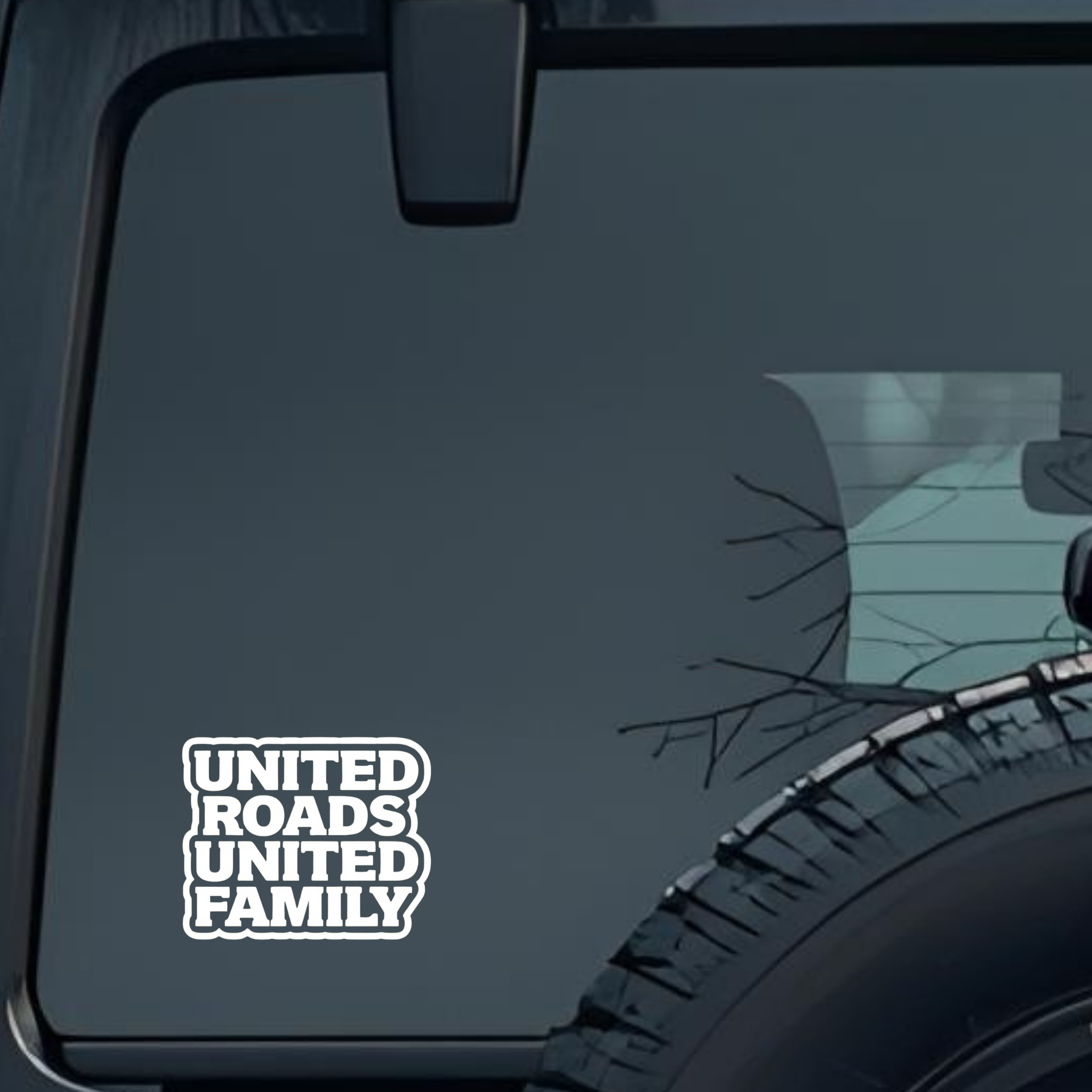United Roads United Family Large 6 inch Premium Decal Sticker For Car Bumper Window Rear Windshield 