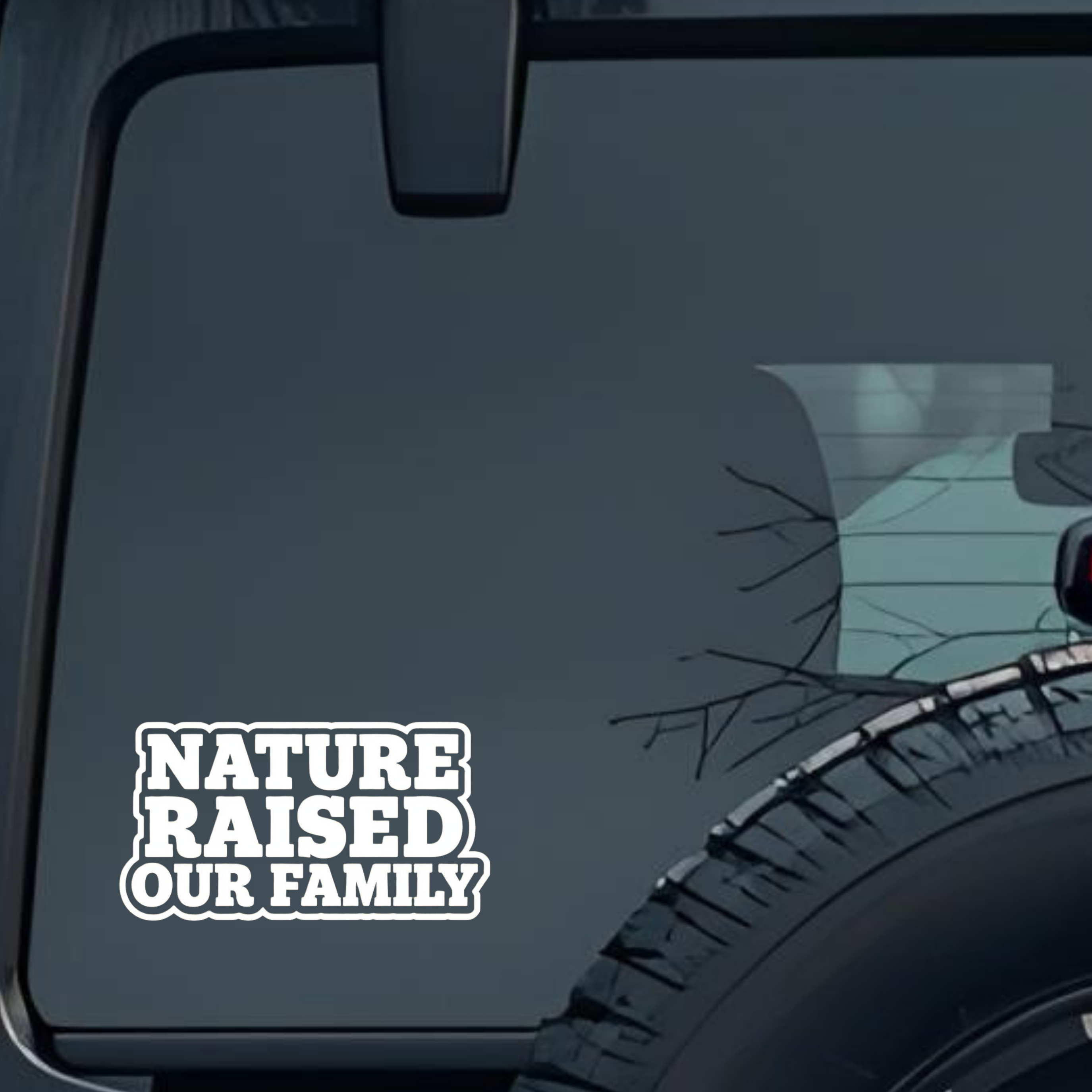 Nature Raised Our Family Large 6 inch Premium Decal Sticker For Car Bumper Window Rear Windshield St