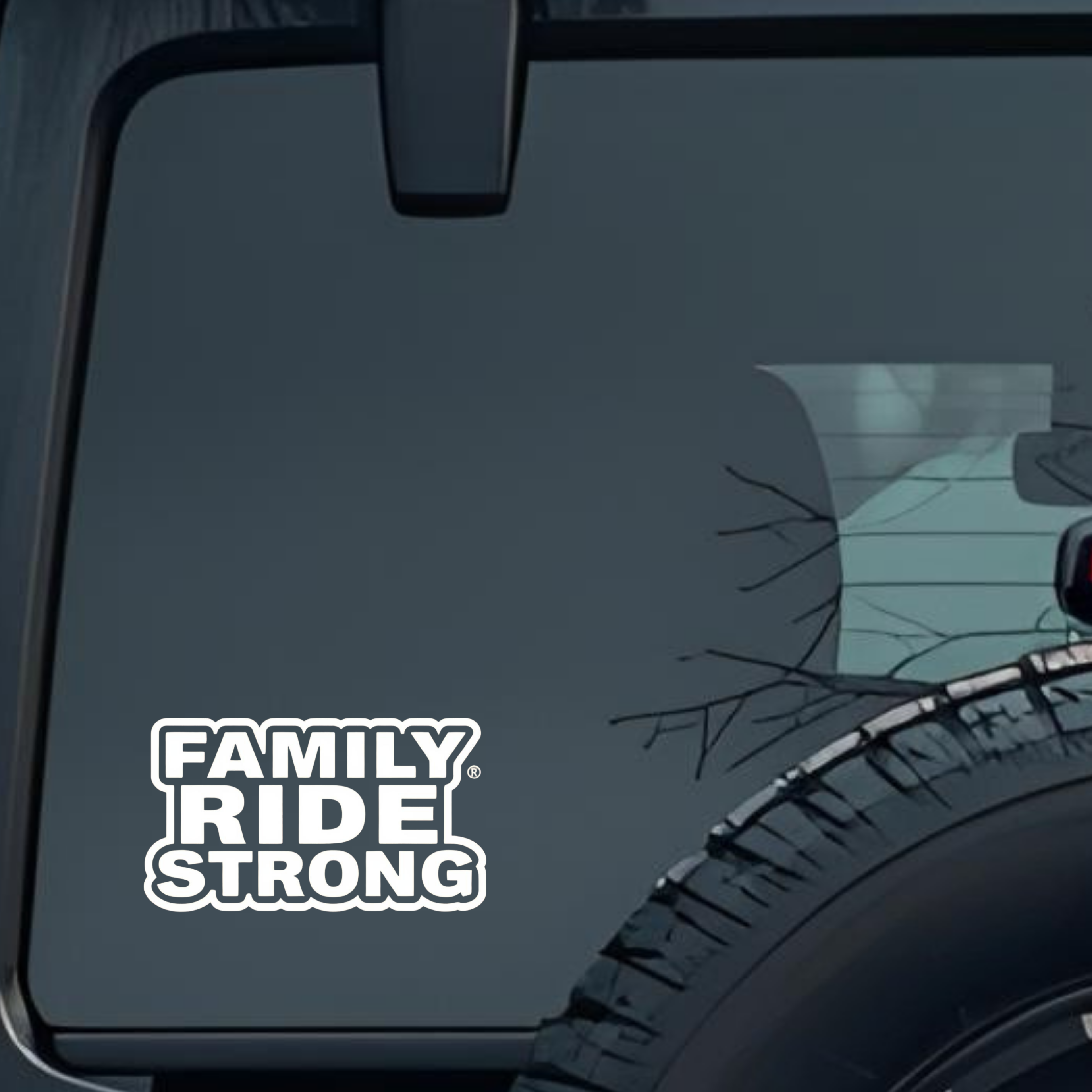 Family Ride Strong Large 6 inch Premium Decal Sticker For Car Bumper Window Rear Windshield Stickers