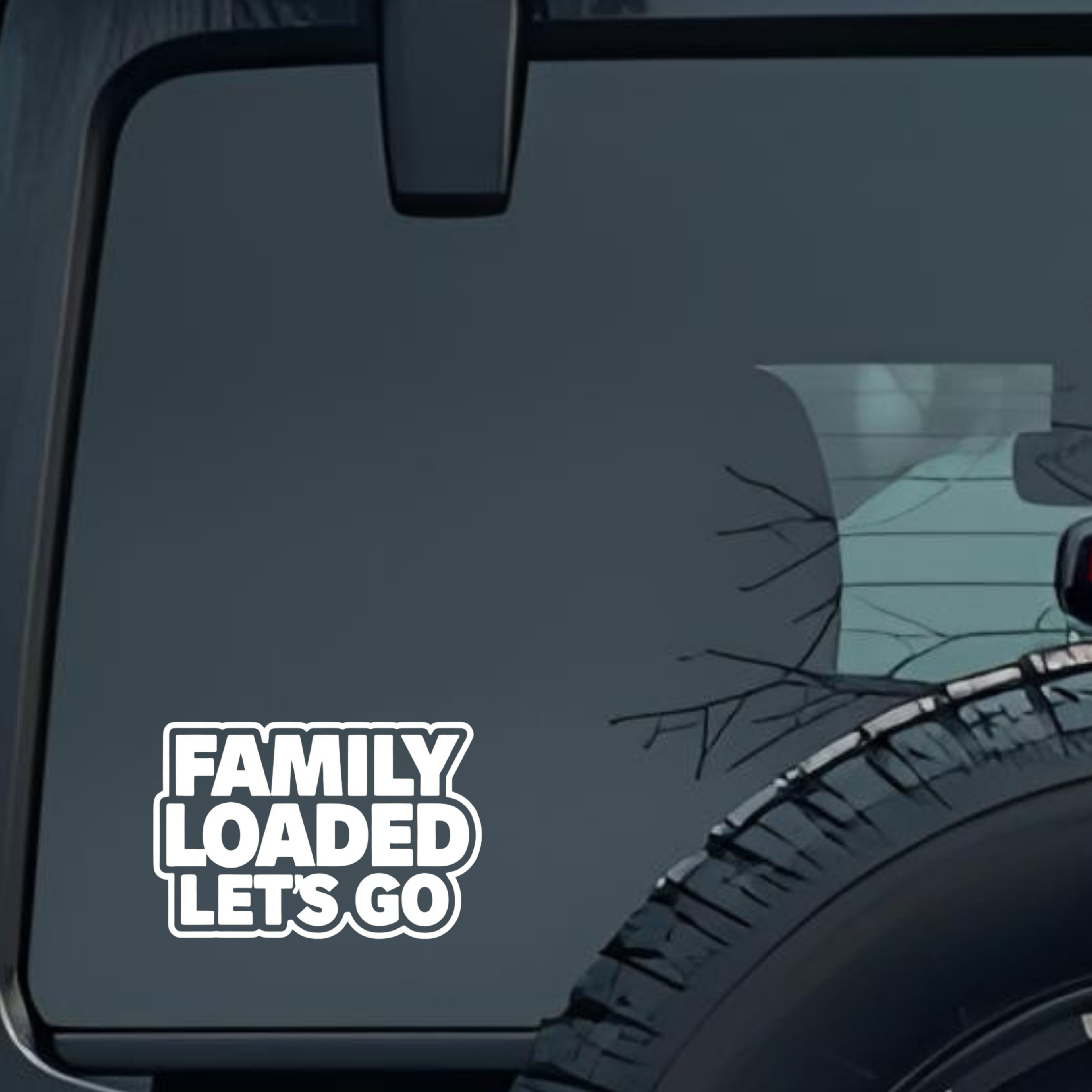 Family Loaded Let's Go Large 6 inch Premium Decal Sticker For Car Bumper Window Rear Windshield Stic