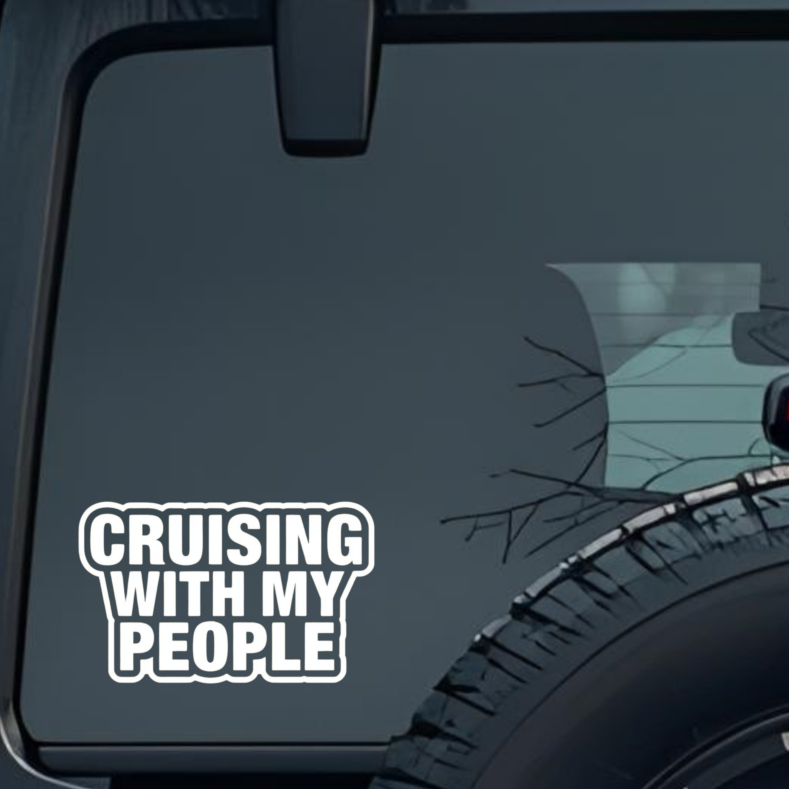Cruising with My People Large 6 inch Premium Decal Sticker For Car Bumper Window Rear Windshield Sti