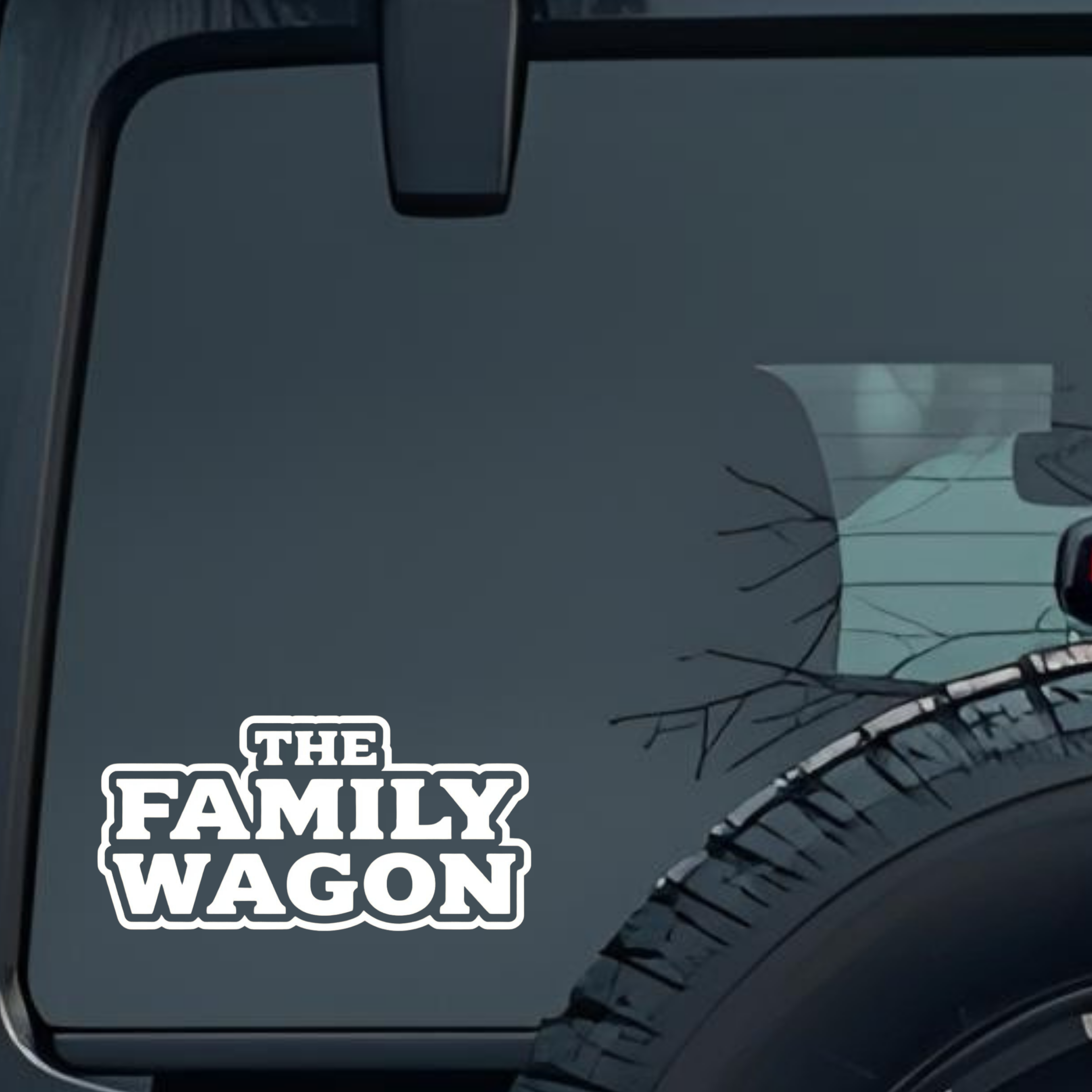 the Family Wagon Large 6 inch Premium Decal Sticker For Car Bumper Window Rear Windshield Stickers, 
