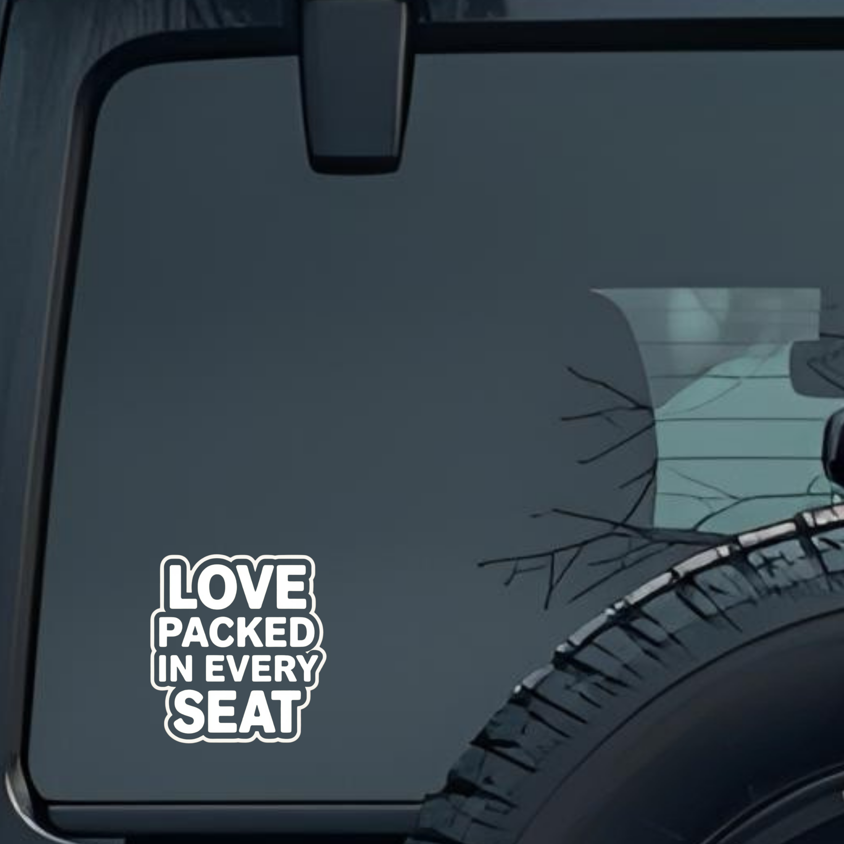 Love Packed in Every Seat Large 6 inch Premium Decal Sticker For Car Bumper Window Rear Windshield S