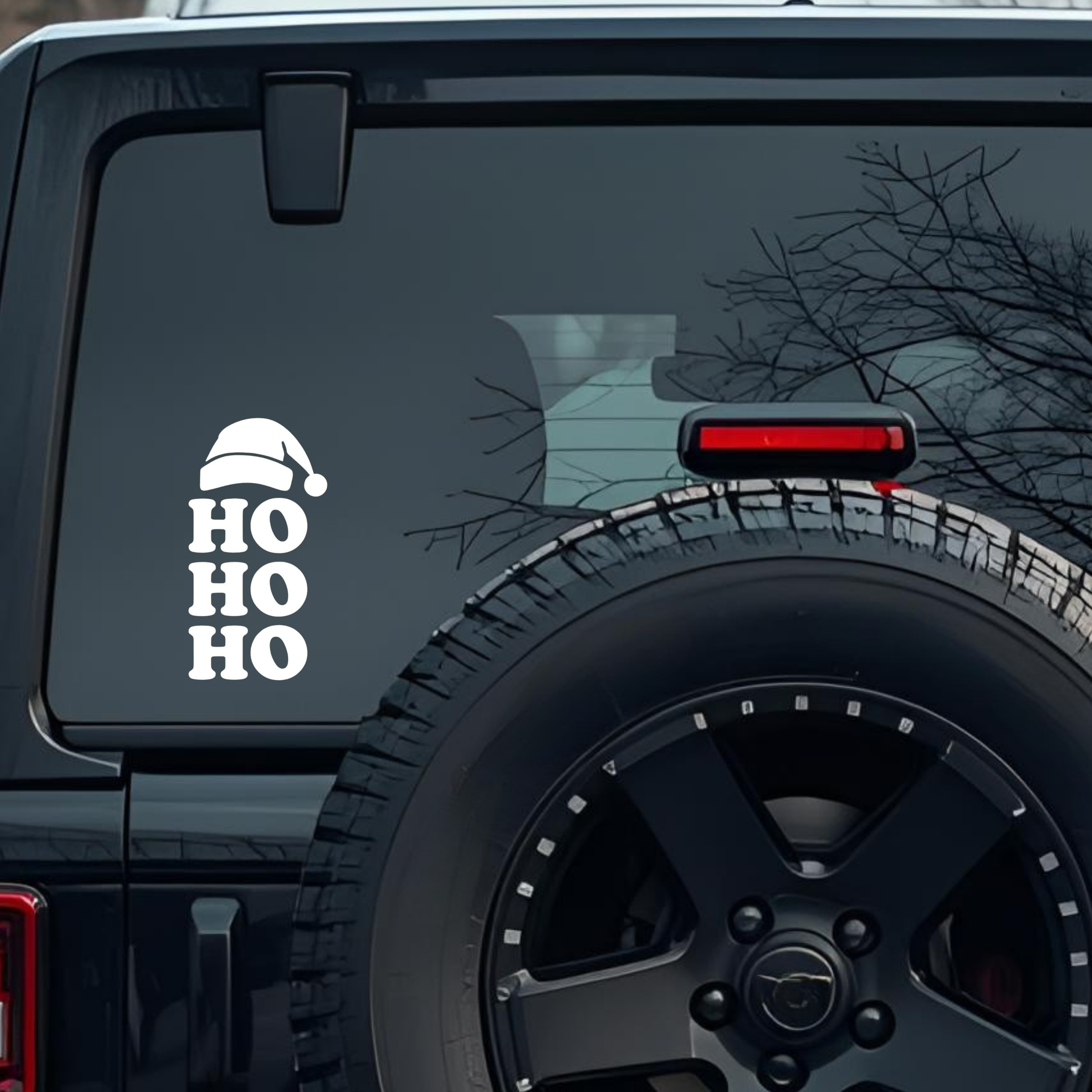 Ho Ho Ho Large 6 inch Premium Decal Sticker For Car Bumper Window Rear Windshield Stickers, Warning 