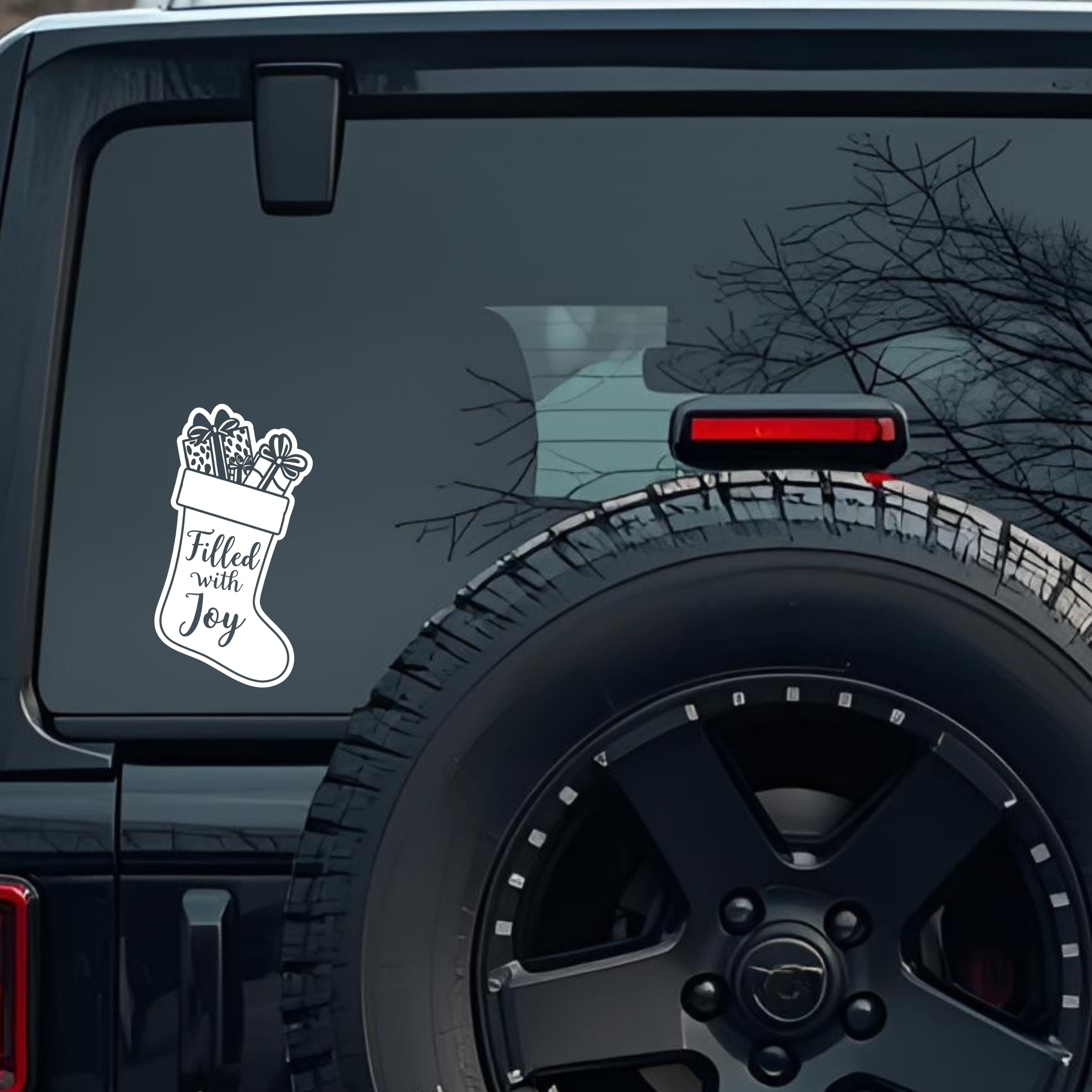 Filles with Joy Large 6 inch Premium Decal Sticker For Car Bumper Window Rear Windshield Stickers, W