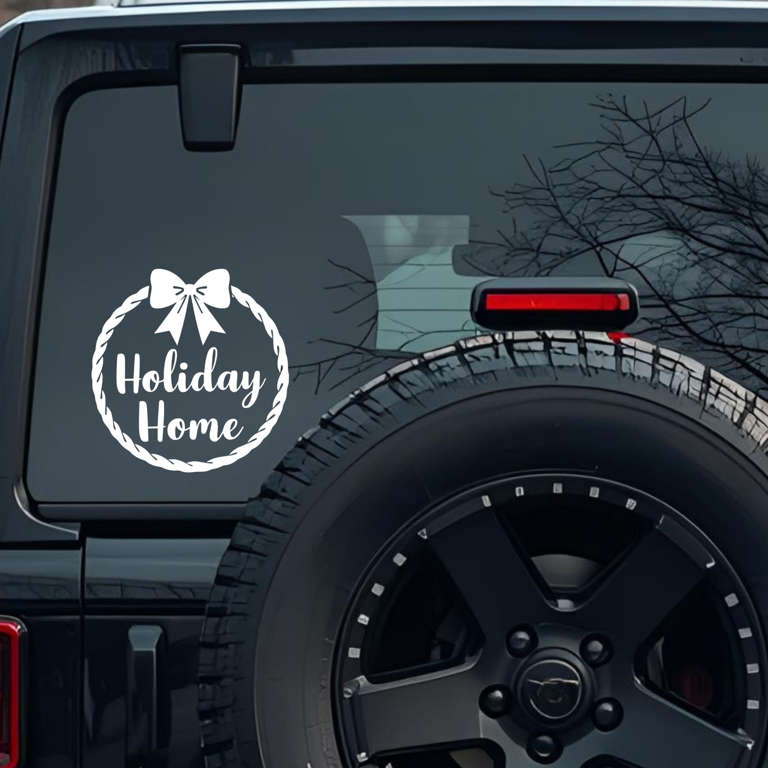 Holiday Home Large 6 inch Premium Decal Sticker For Car Bumper Window Rear Windshield Stickers, Warn
