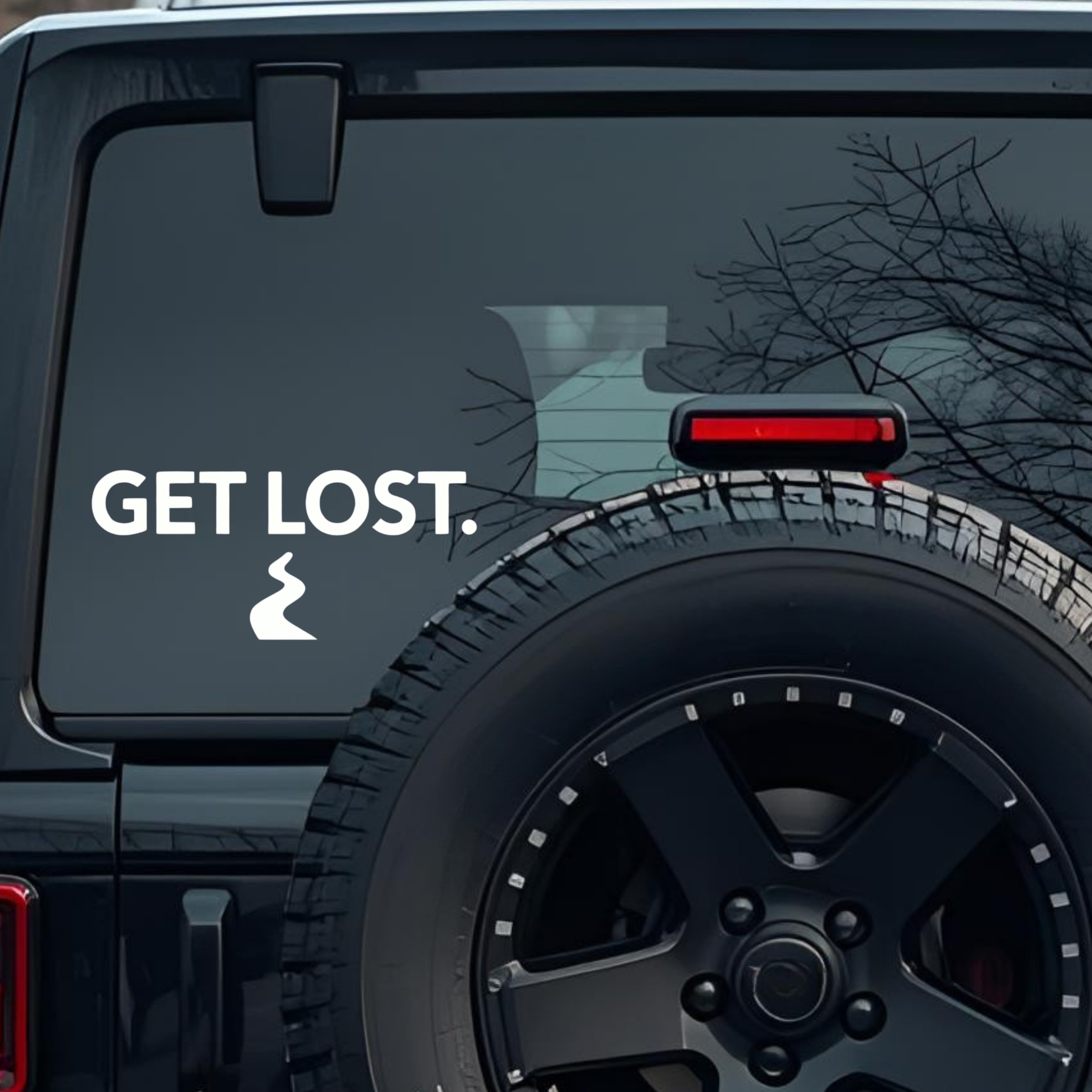 Get Lost. Large 6 inch Premium Decal Sticker For Car Bumper Window Rear Windshield Stickers, Warning