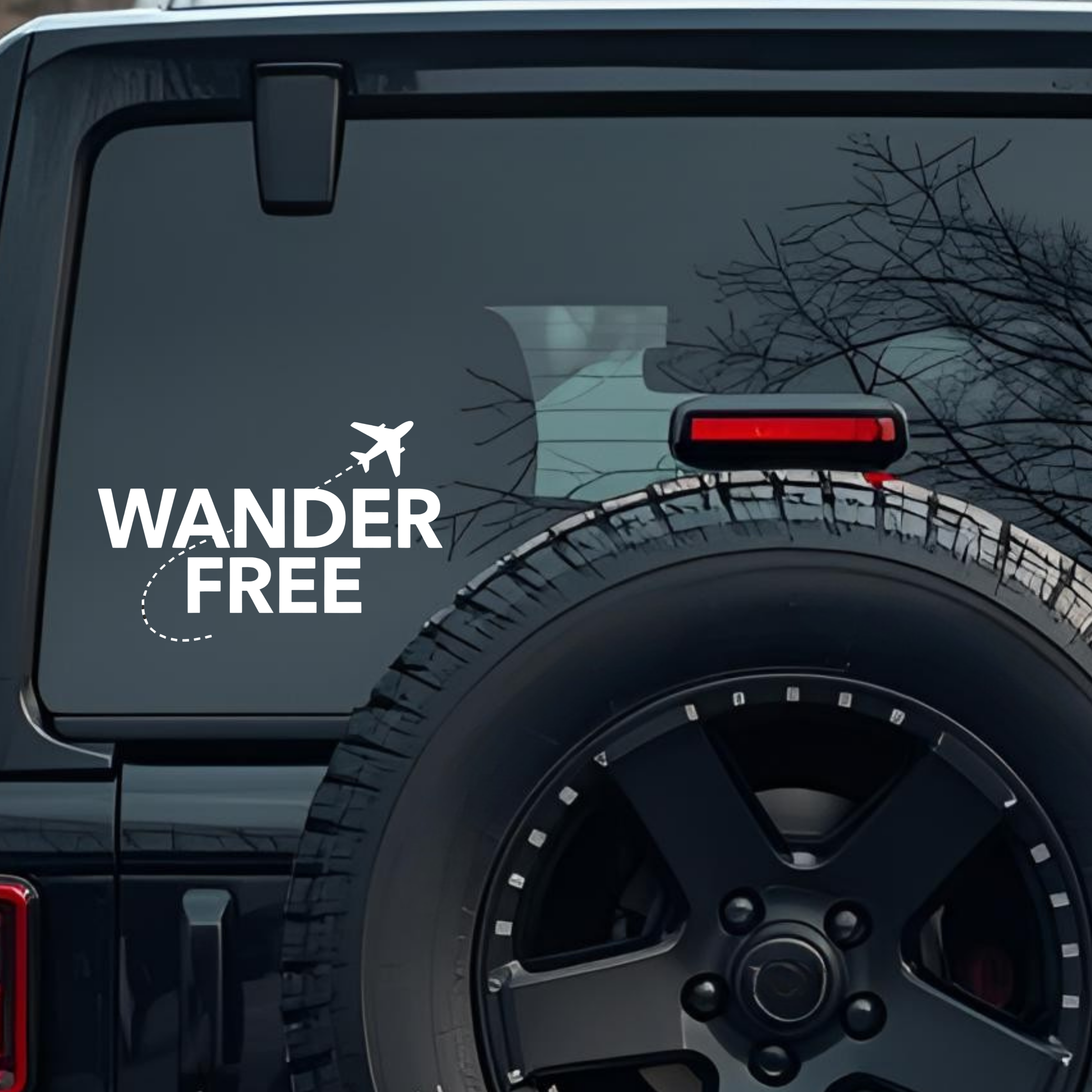 Wander Free Large 6 inch Premium Decal Sticker For Car Bumper Window Rear Windshield Stickers, Warni