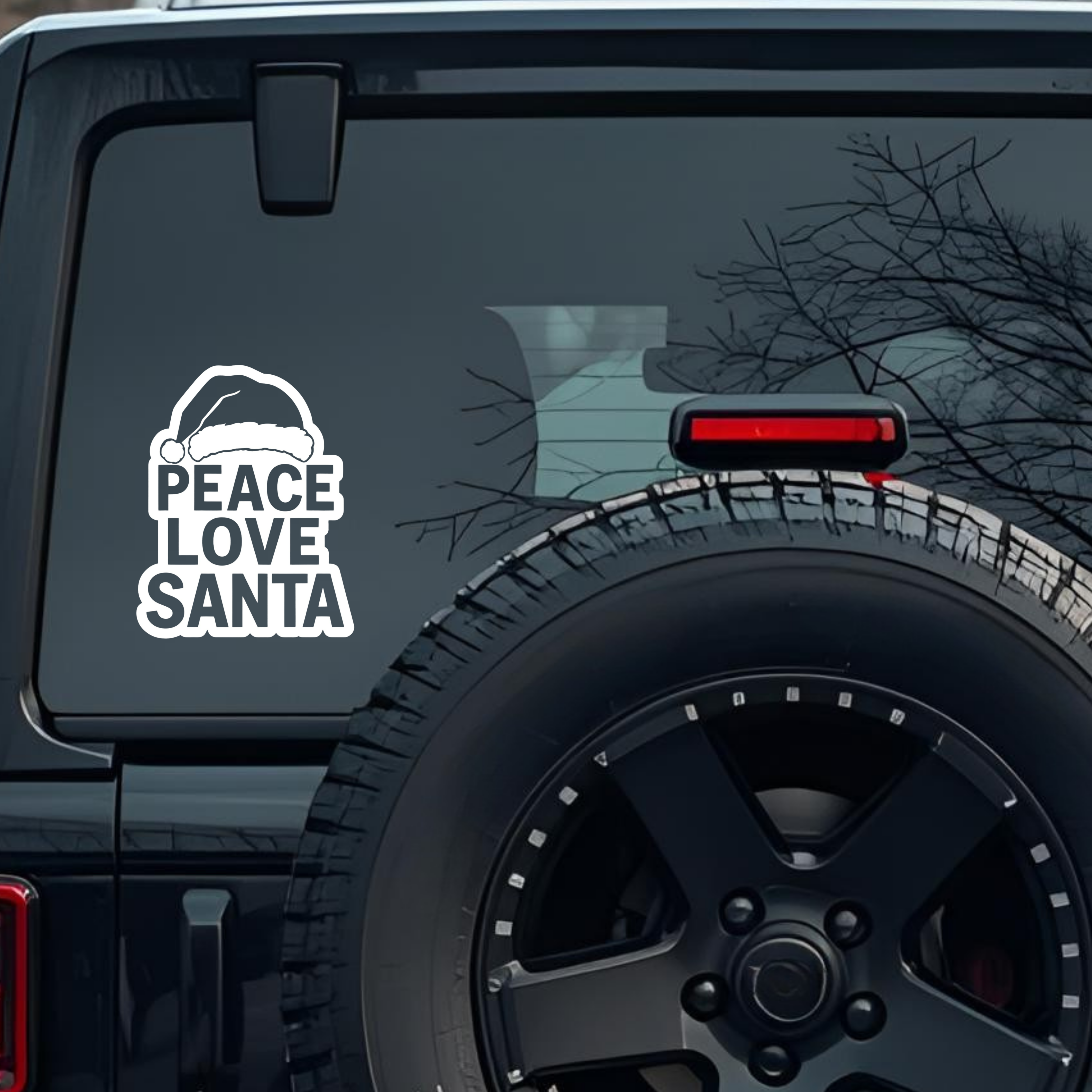 Peace Love Santa Large 6 inch Premium Decal Sticker For Car Bumper Window Rear Windshield Stickers, 