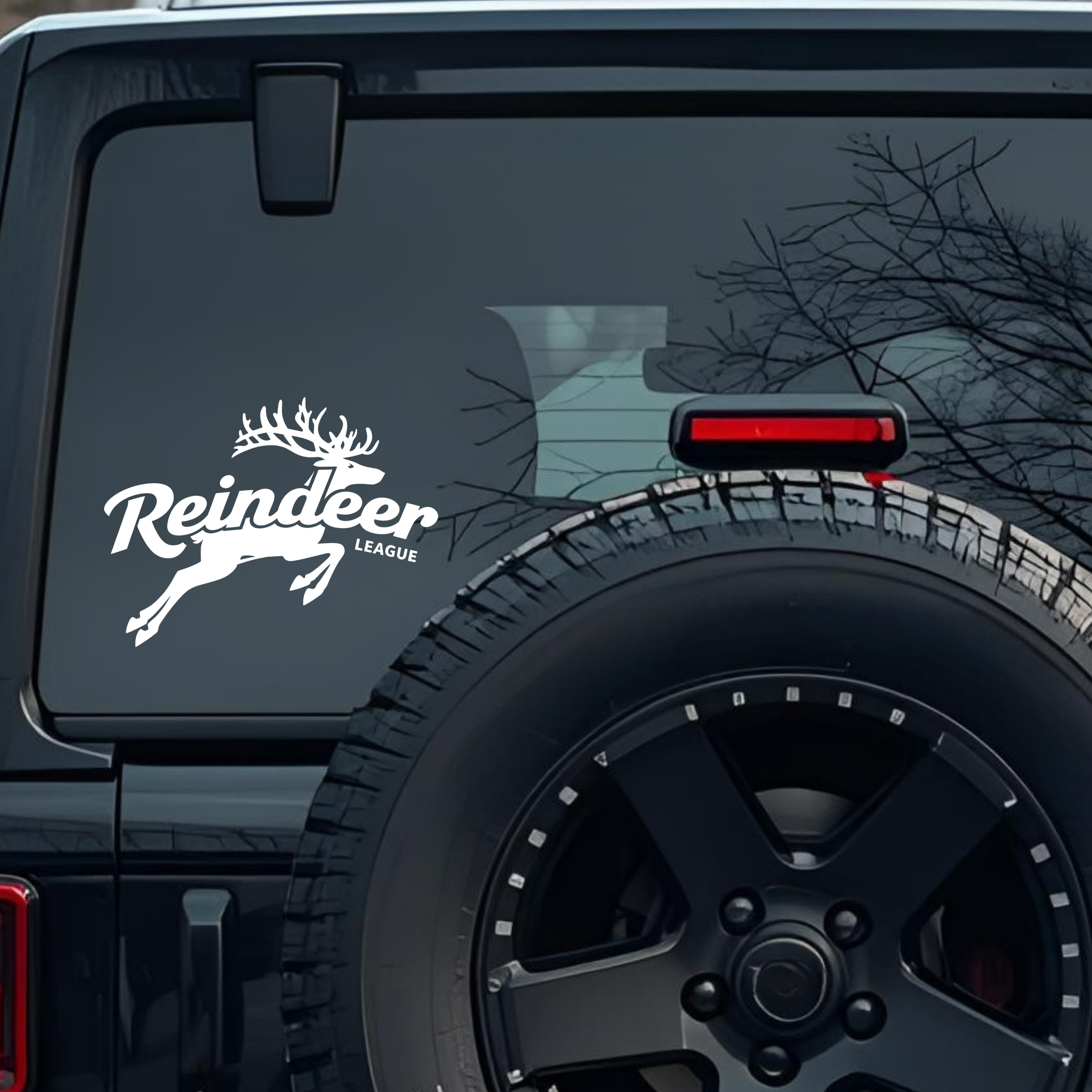 Reindeer League Large 6 inch Premium Decal Sticker For Car Bumper Window Rear Windshield Stickers, W