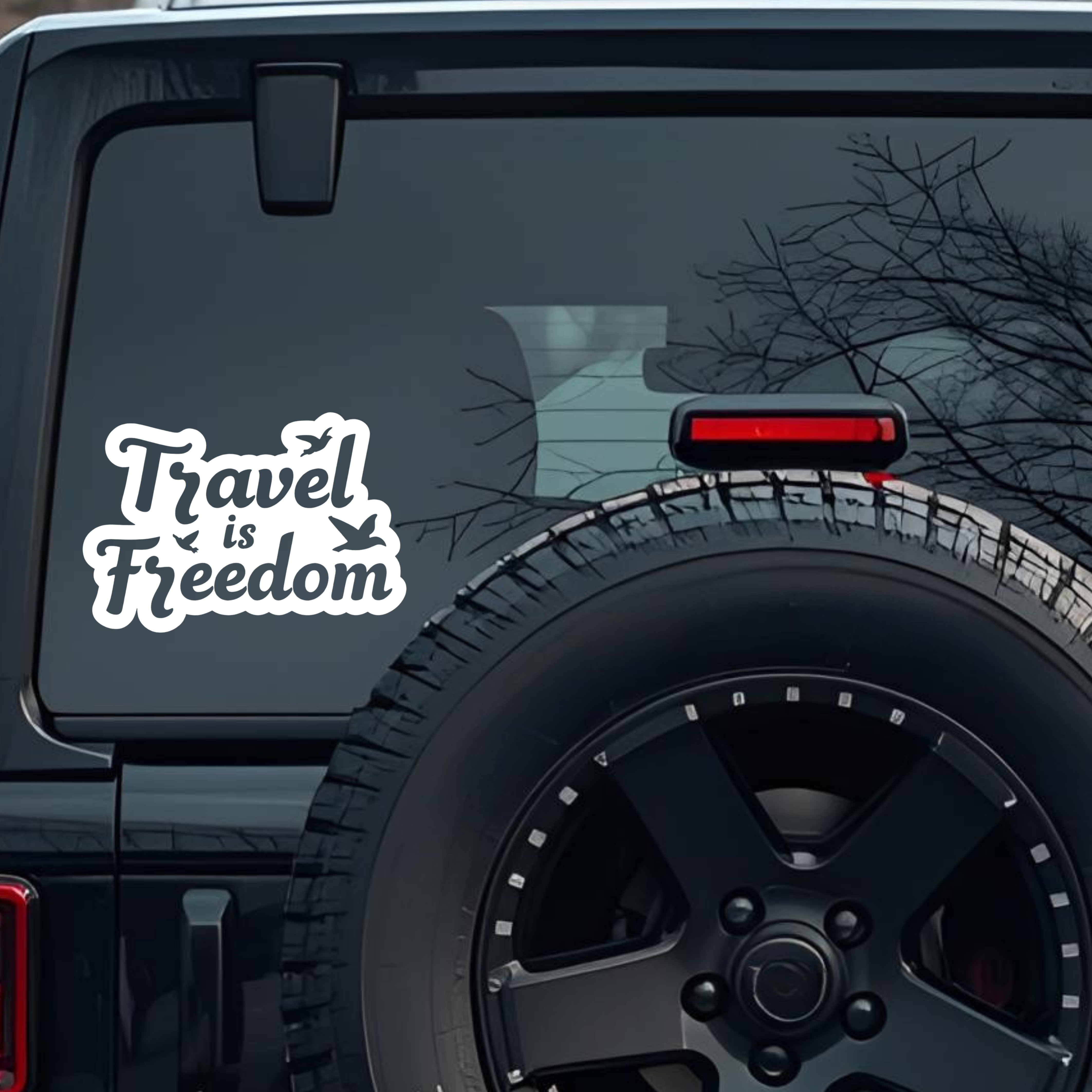 Travel Is Freedom Large 6 inch Premium Decal Sticker For Car Bumper Window Rear Windshield Stickers,