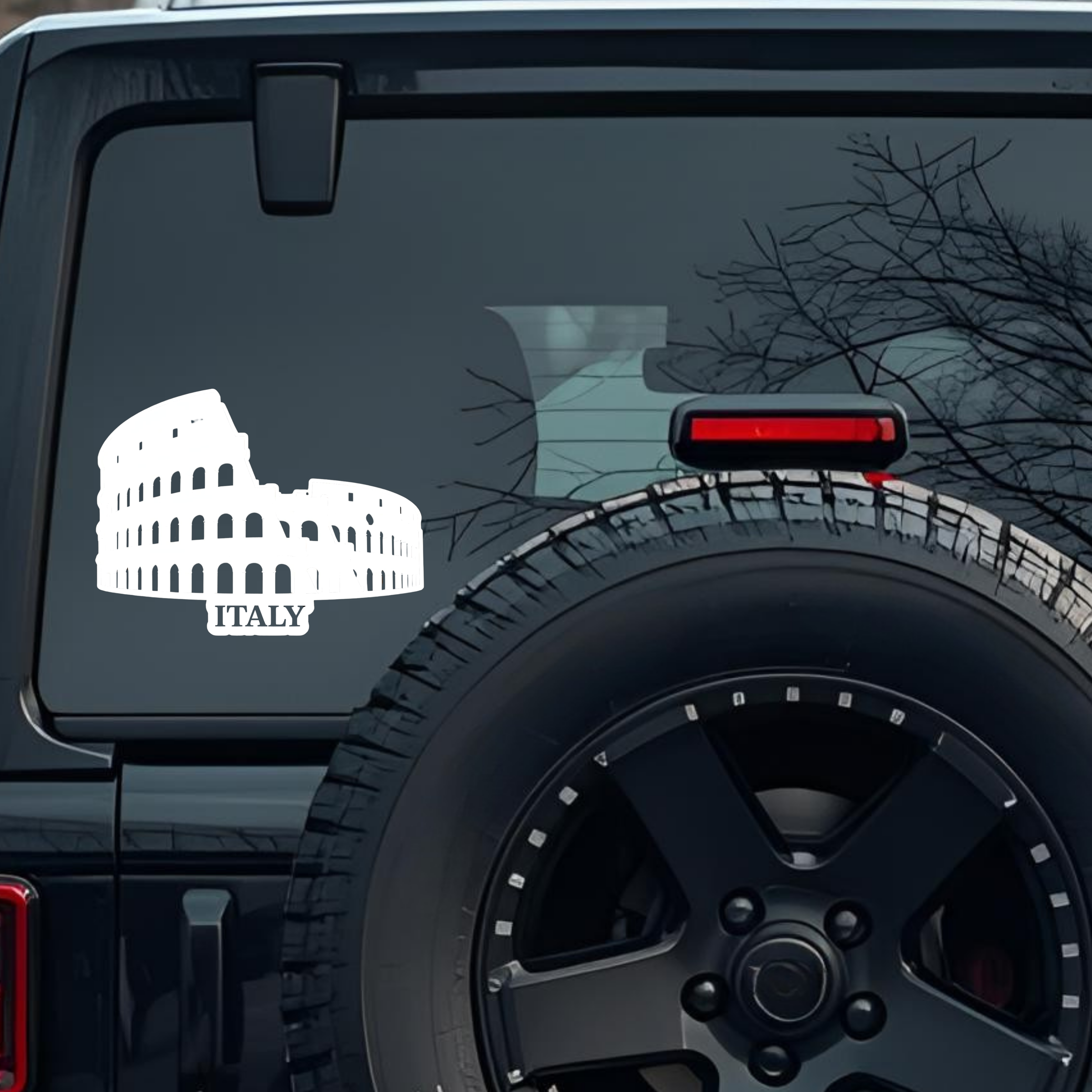 Italy Large 6 inch Premium Decal Sticker For Car Bumper Window Rear Windshield Stickers, Warning Sig