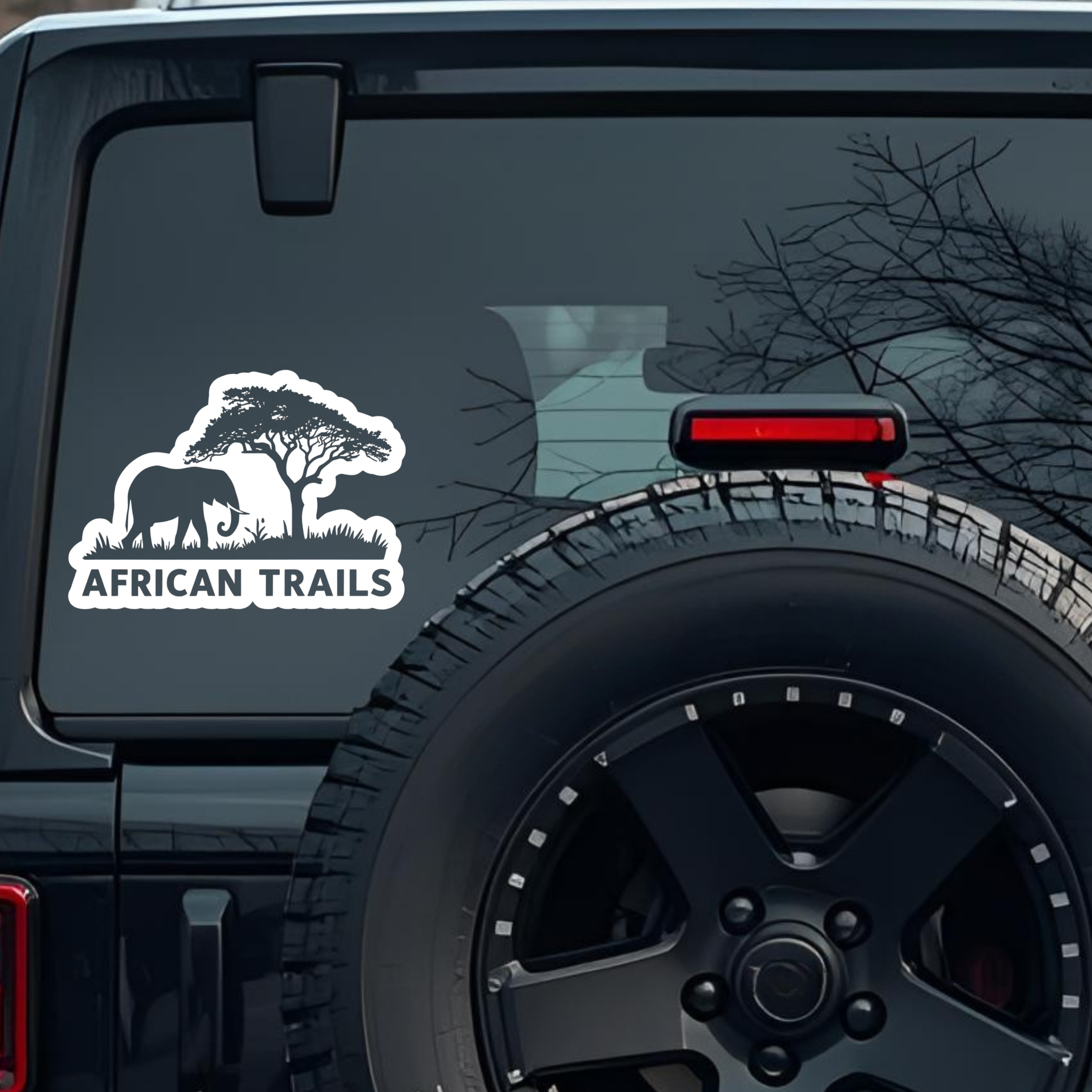 Africa Trails Large 6 inch Premium Decal Sticker For Car Bumper Window Rear Windshield Stickers, War