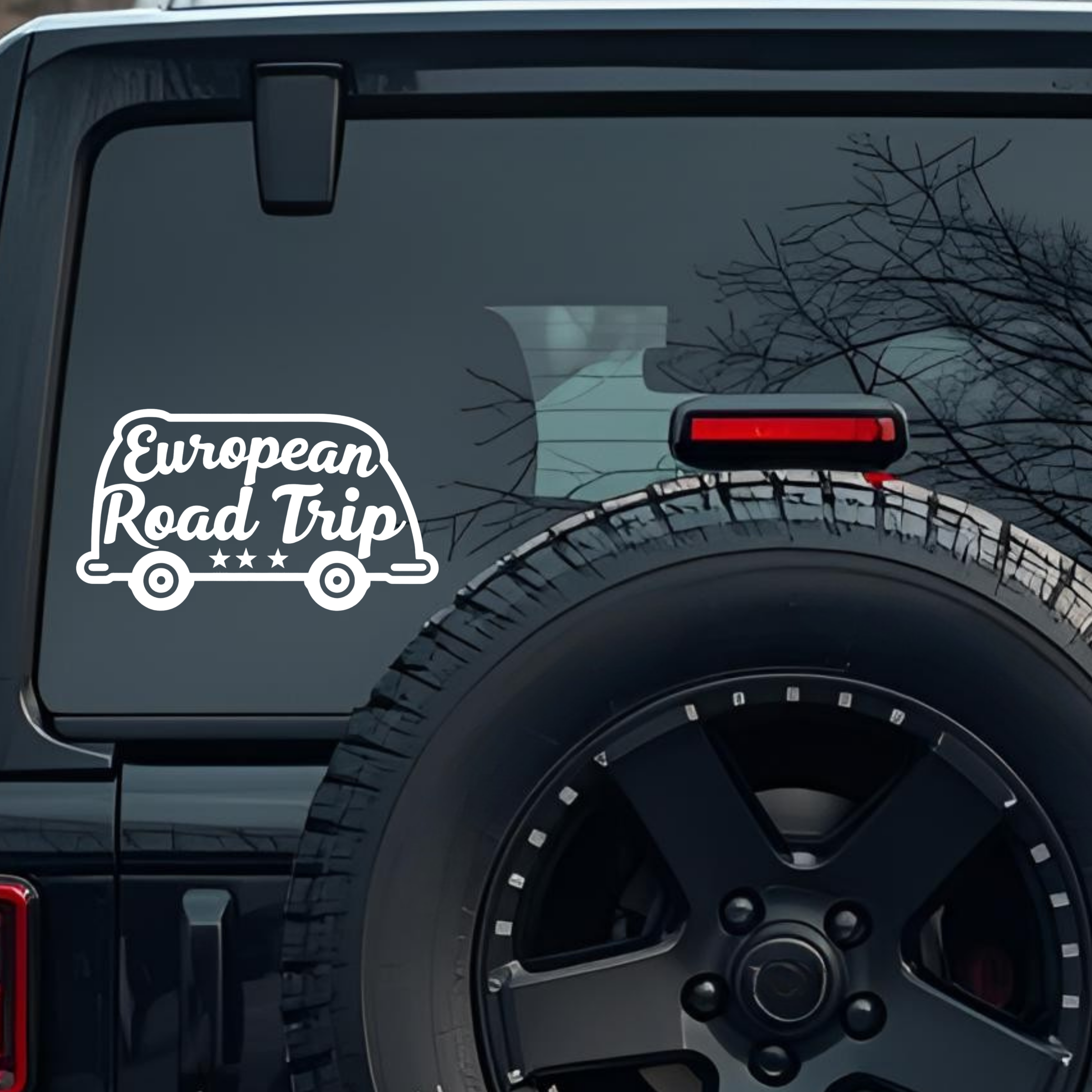 European Road Trip Large 6 inch Premium Decal Sticker For Car Bumper Window Rear Windshield Stickers