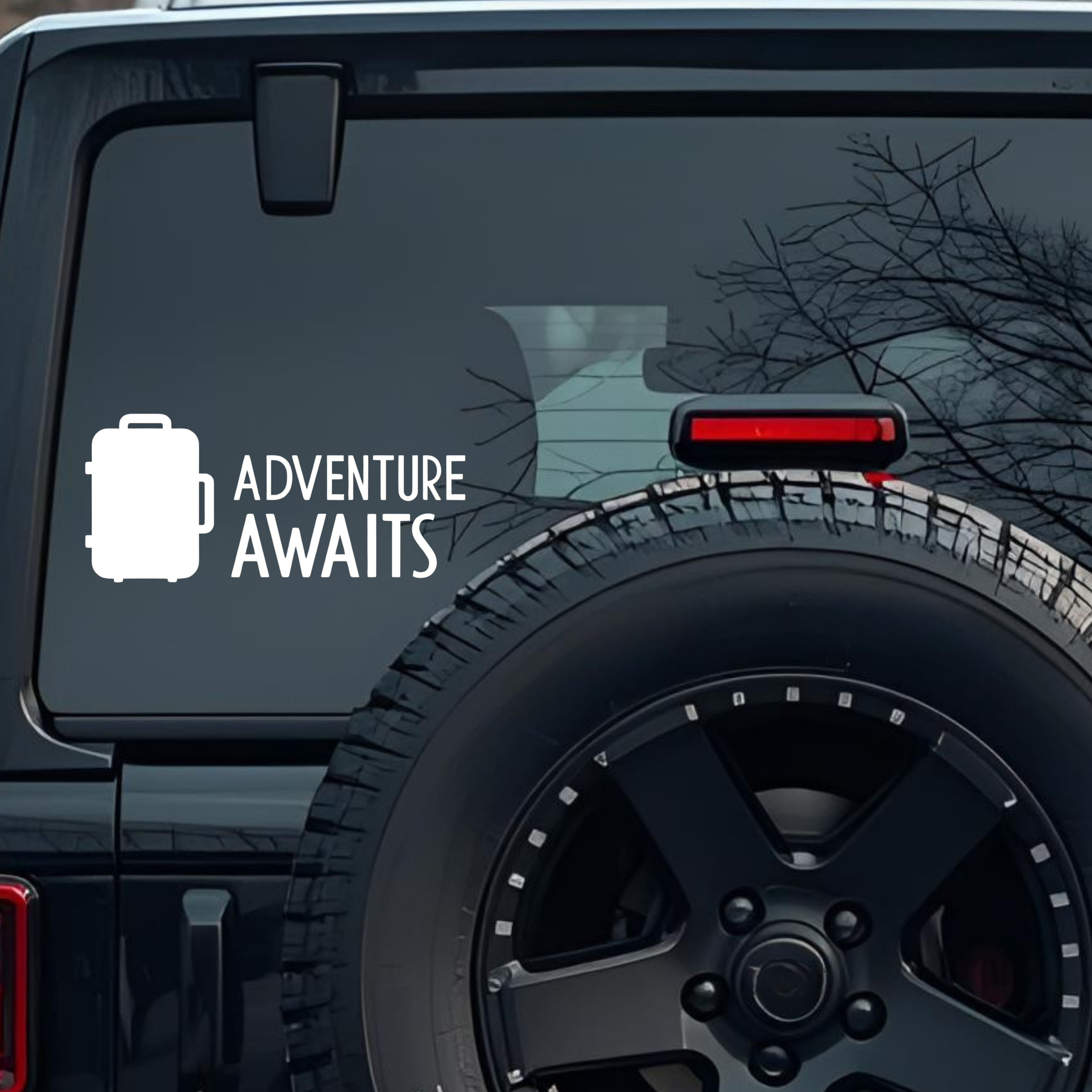 Adventure Awaits Large 6 inch Premium Decal Sticker For Car Bumper Window Rear Windshield Stickers, 