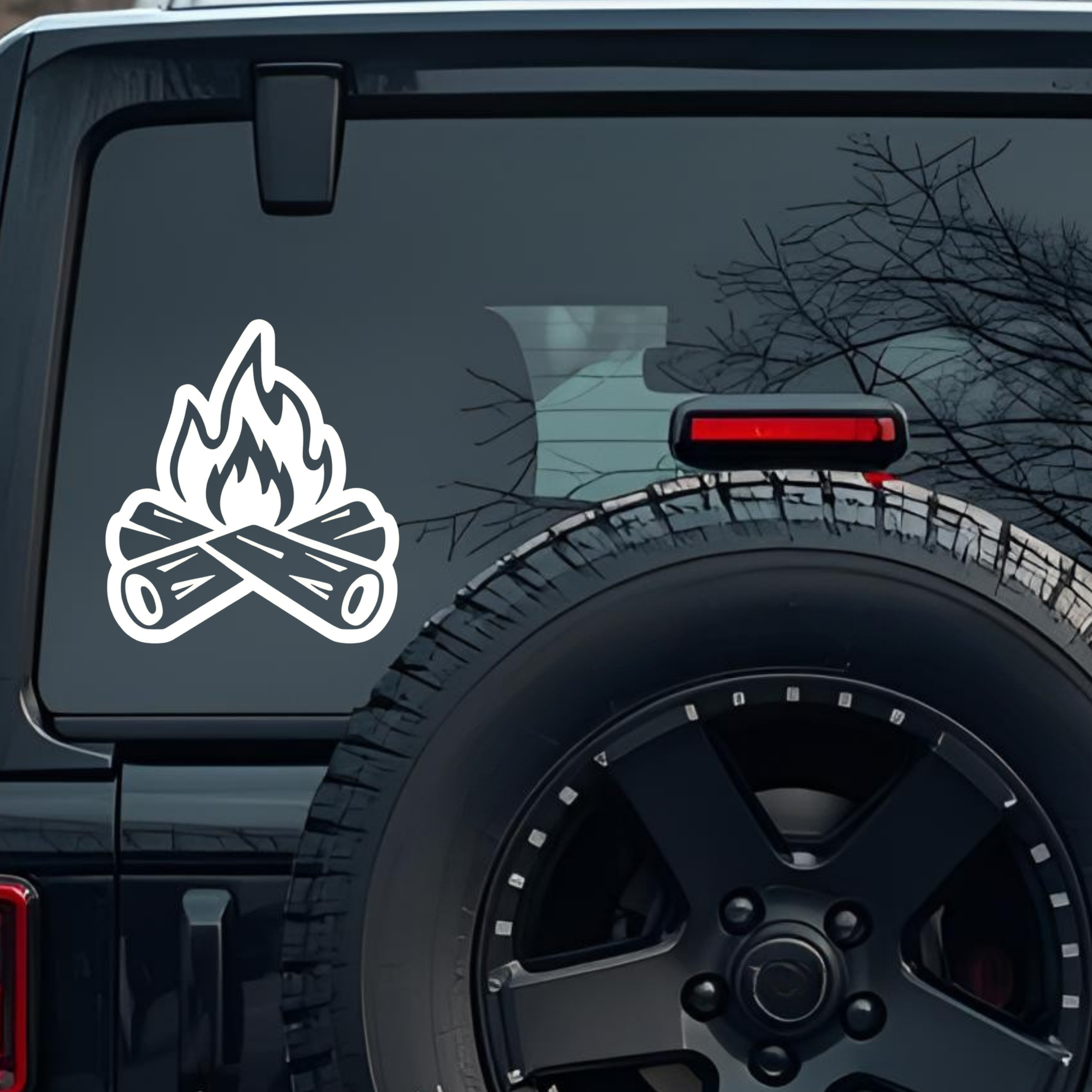 Fire Large 6 inch Premium Decal Sticker For Car Bumper Window Rear Windshield Stickers, Warning Sign