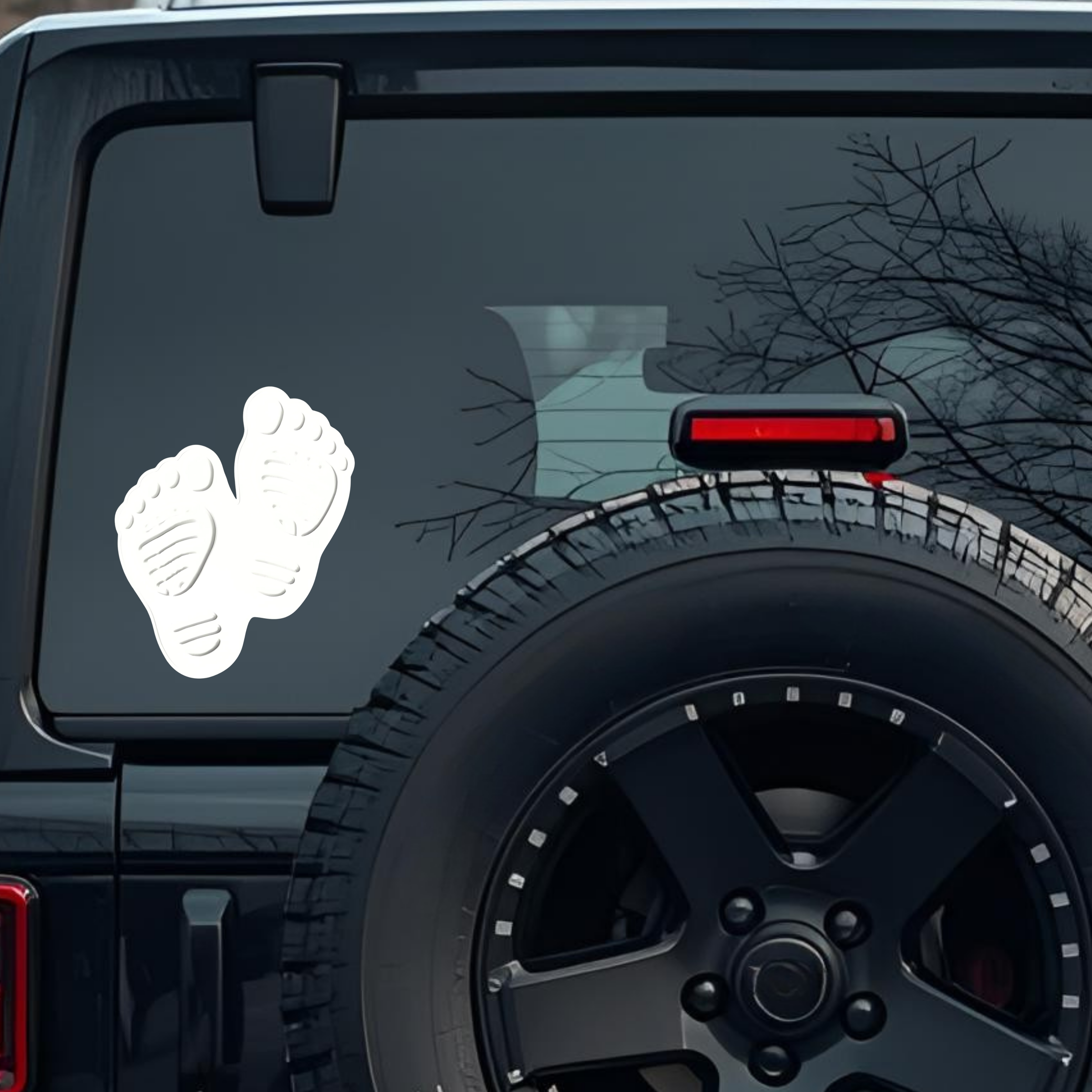 Decorative Concrete or Plaster Stepping Large 6 inch Premium Decal Sticker For Car Bumper Window Rea