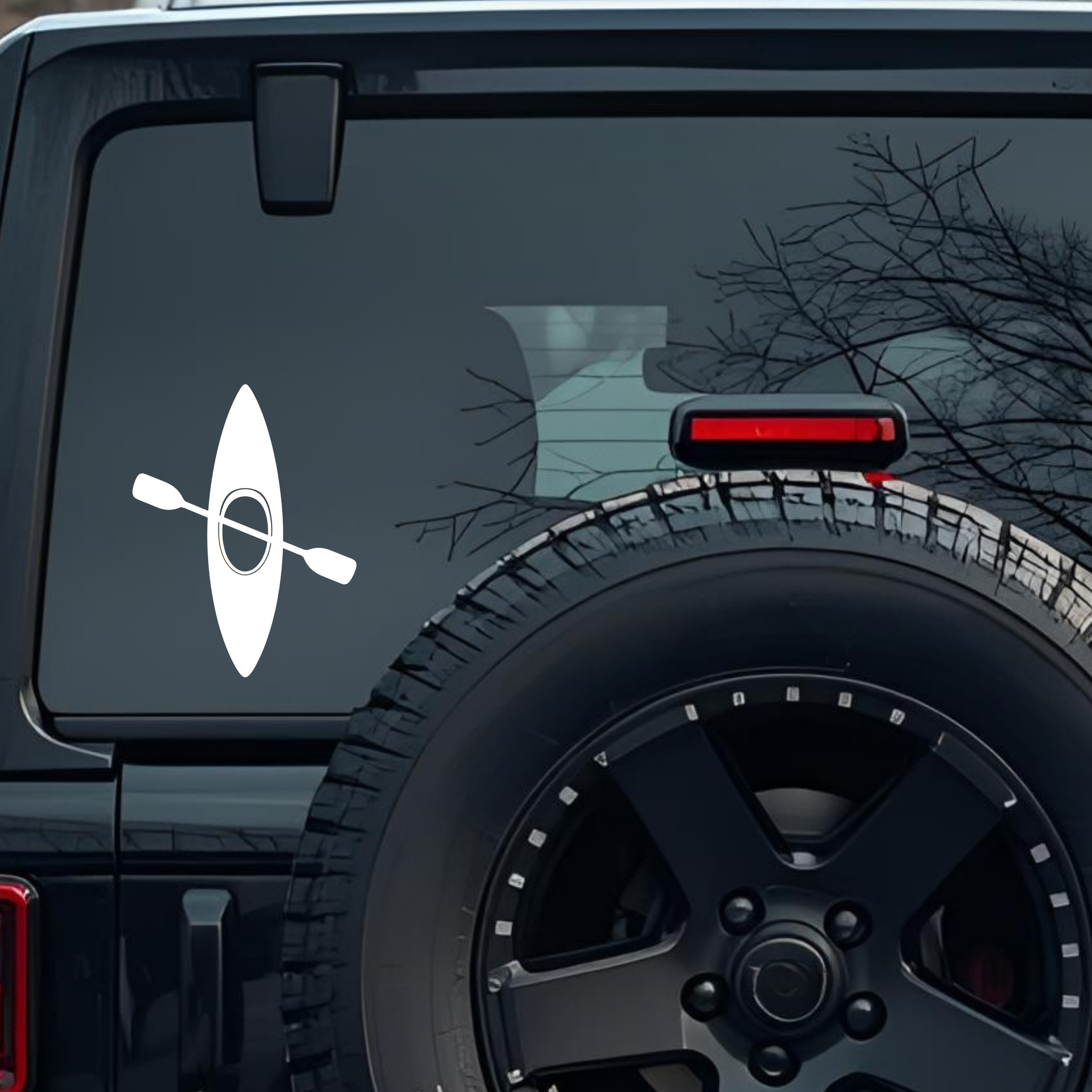 Kayak and a Paddle Large 6 inch Premium Decal Sticker For Car Bumper Window Rear Windshield Stickers