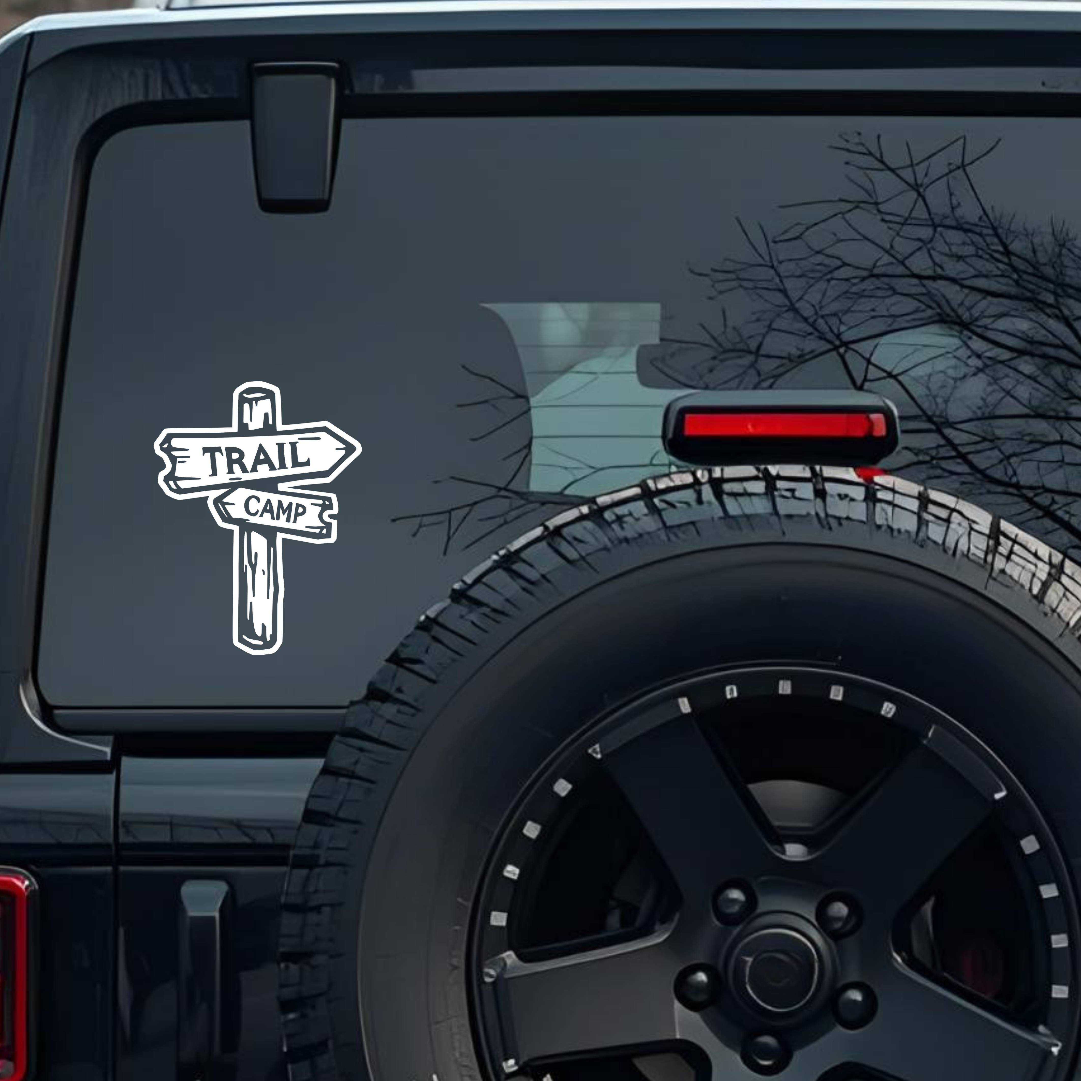 Trail Camp Large 6 inch Premium Decal Sticker For Car Bumper Window Rear Windshield Stickers, Warnin