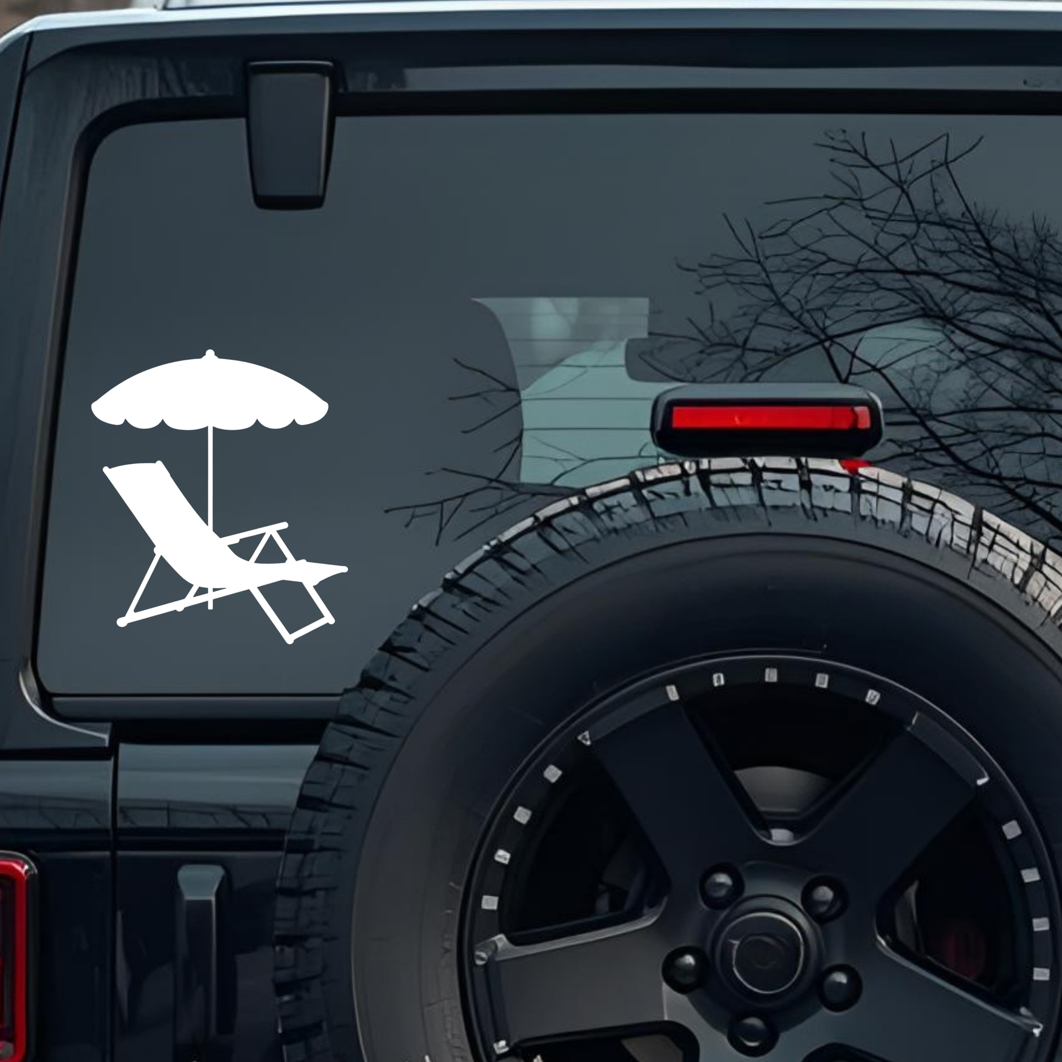 Deck Chair, Often Known as a Lounge Chair or Sun Bed Large 6 inch Premium Decal Sticker For Car Bump