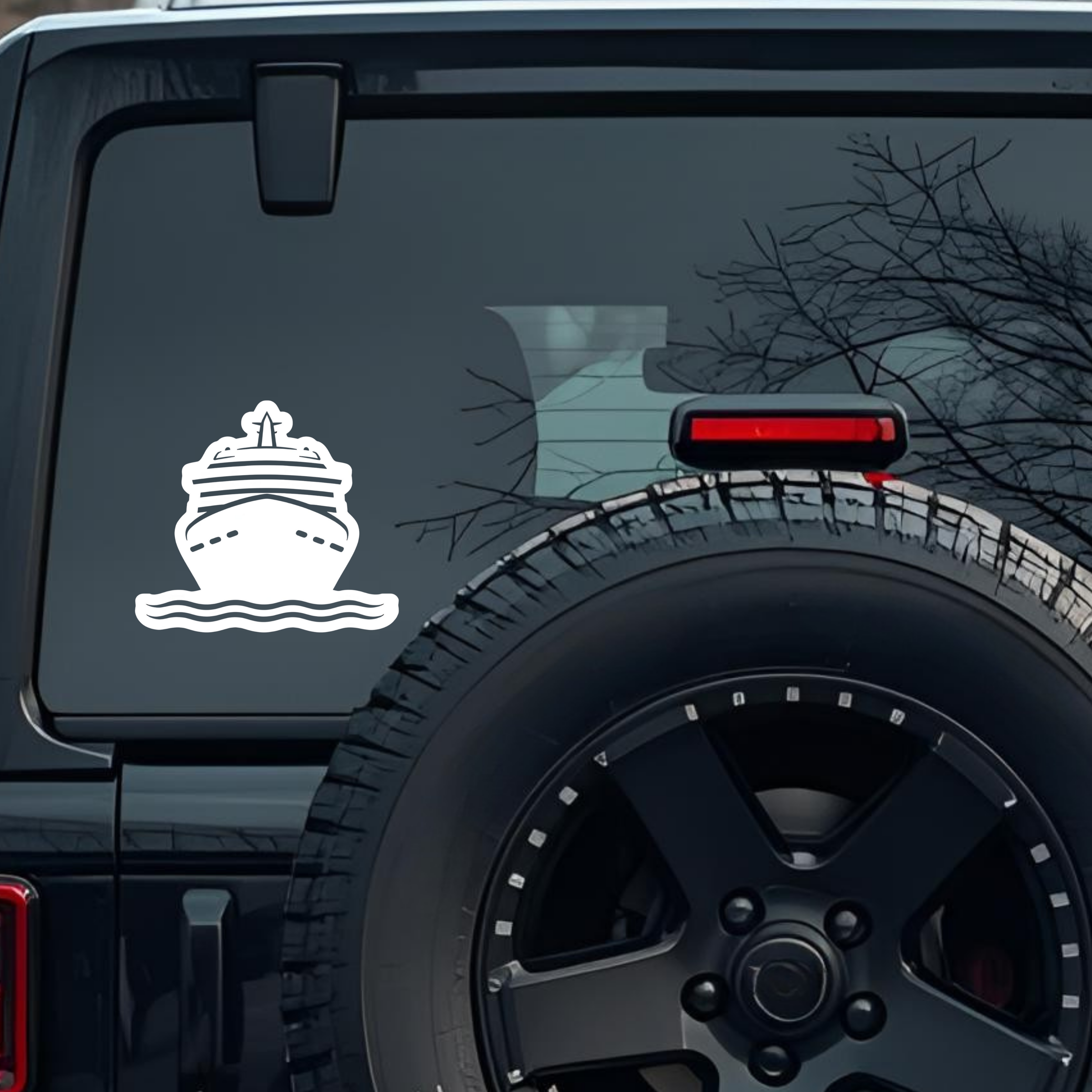 Large Cruise Ship Sailing on Water Large 6 inch Premium Decal Sticker For Car Bumper Window Rear Win