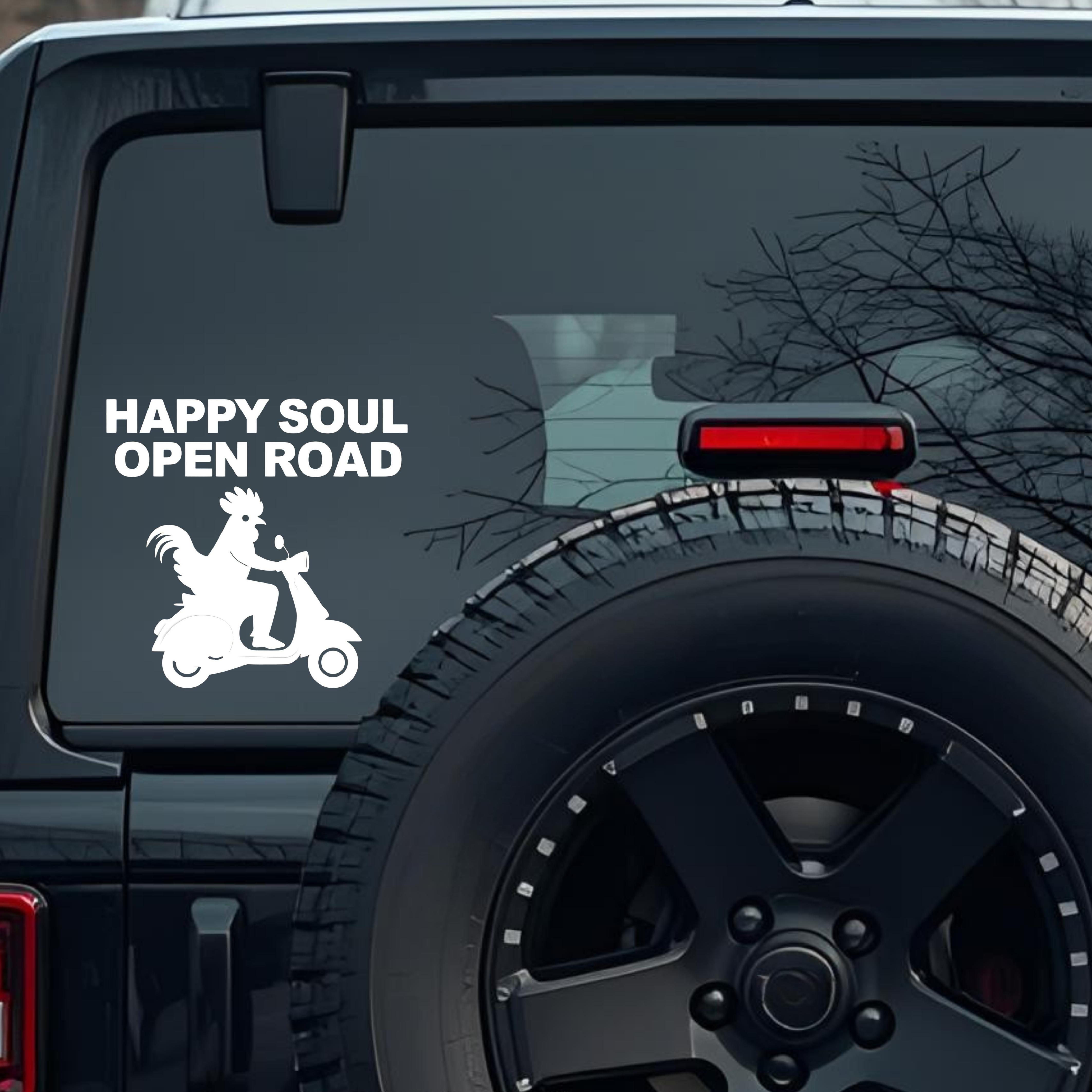 Happy Soul Open Road Large 6 inch Premium Decal Sticker For Car Bumper Window Rear Windshield Sticke