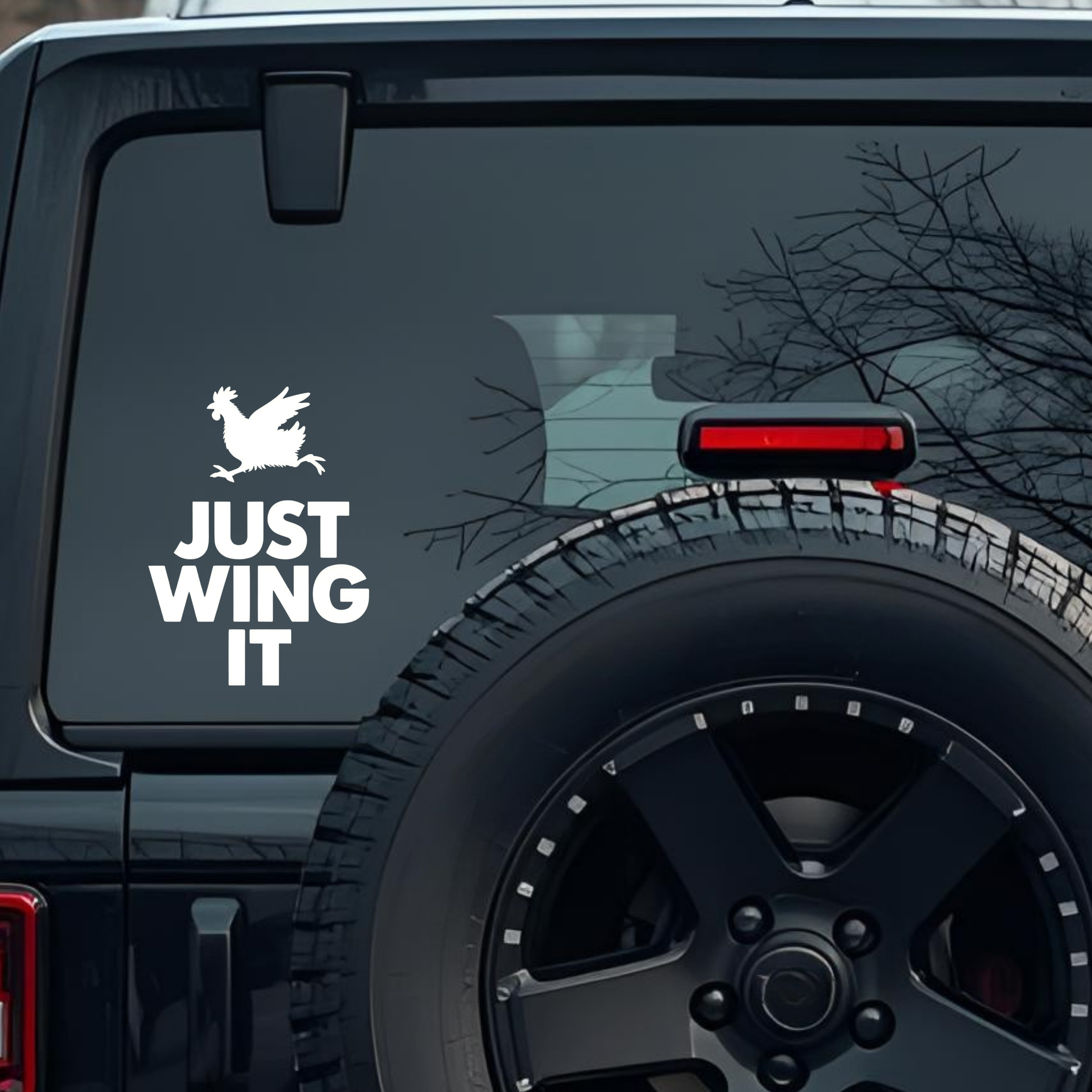 Just Wing It Large 6 inch Premium Decal Sticker For Car Bumper Window Rear Windshield Stickers, Warn