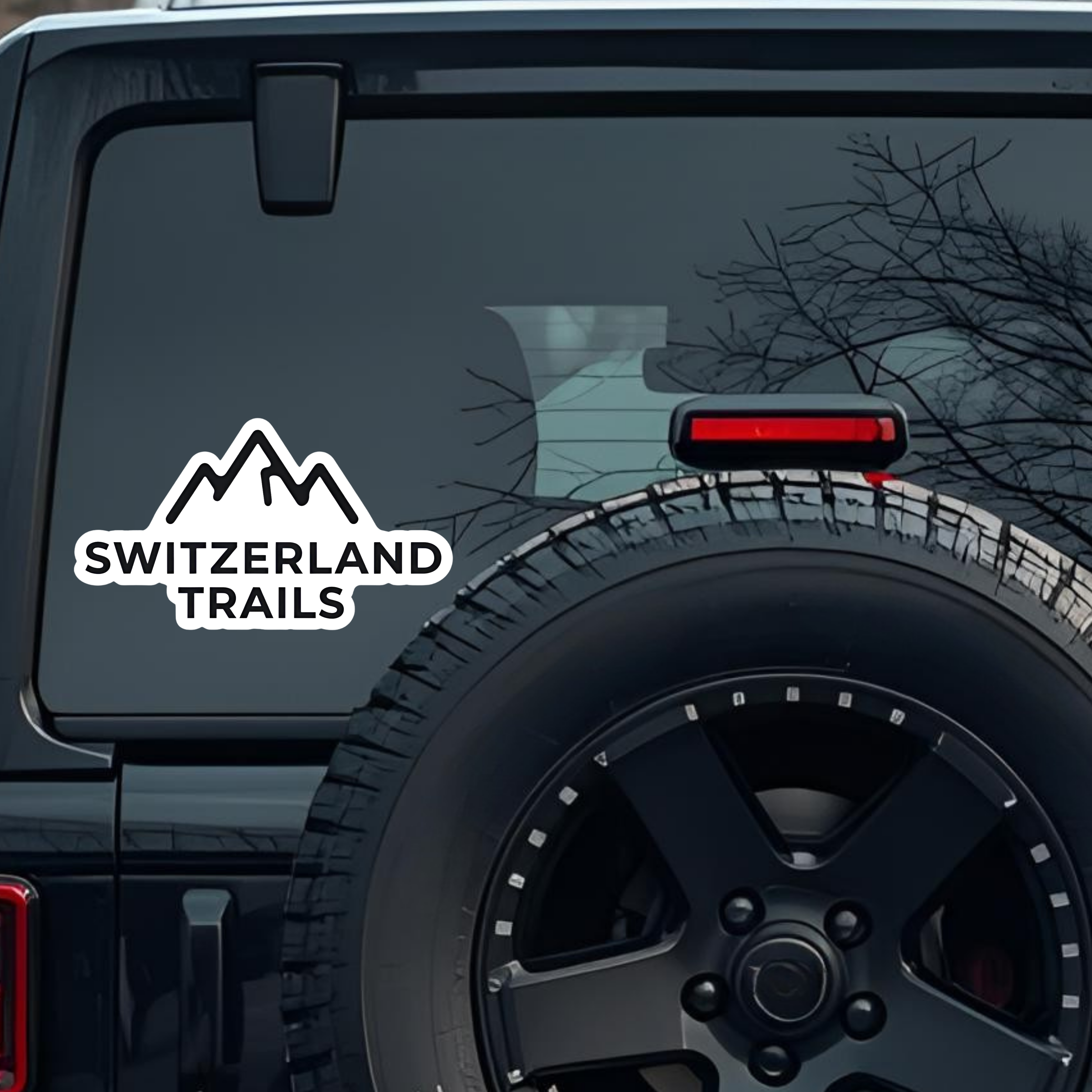 Switzerland Trails Large 6 inch Premium Decal Sticker For Car Bumper Window Rear Windshield Stickers