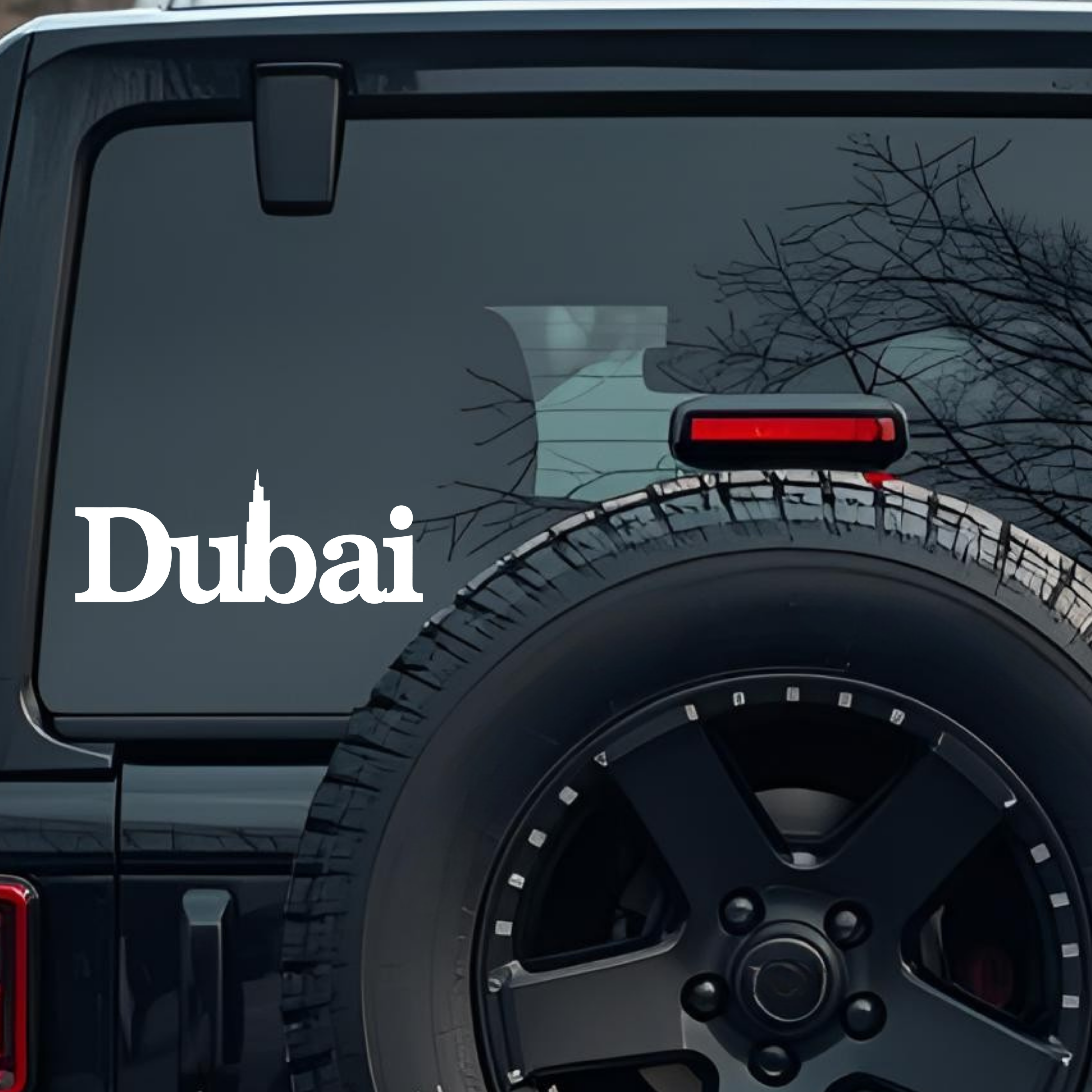 Dubai Large 6 inch Premium Decal Sticker For Car Bumper Window Rear Windshield Stickers, Warning Sig
