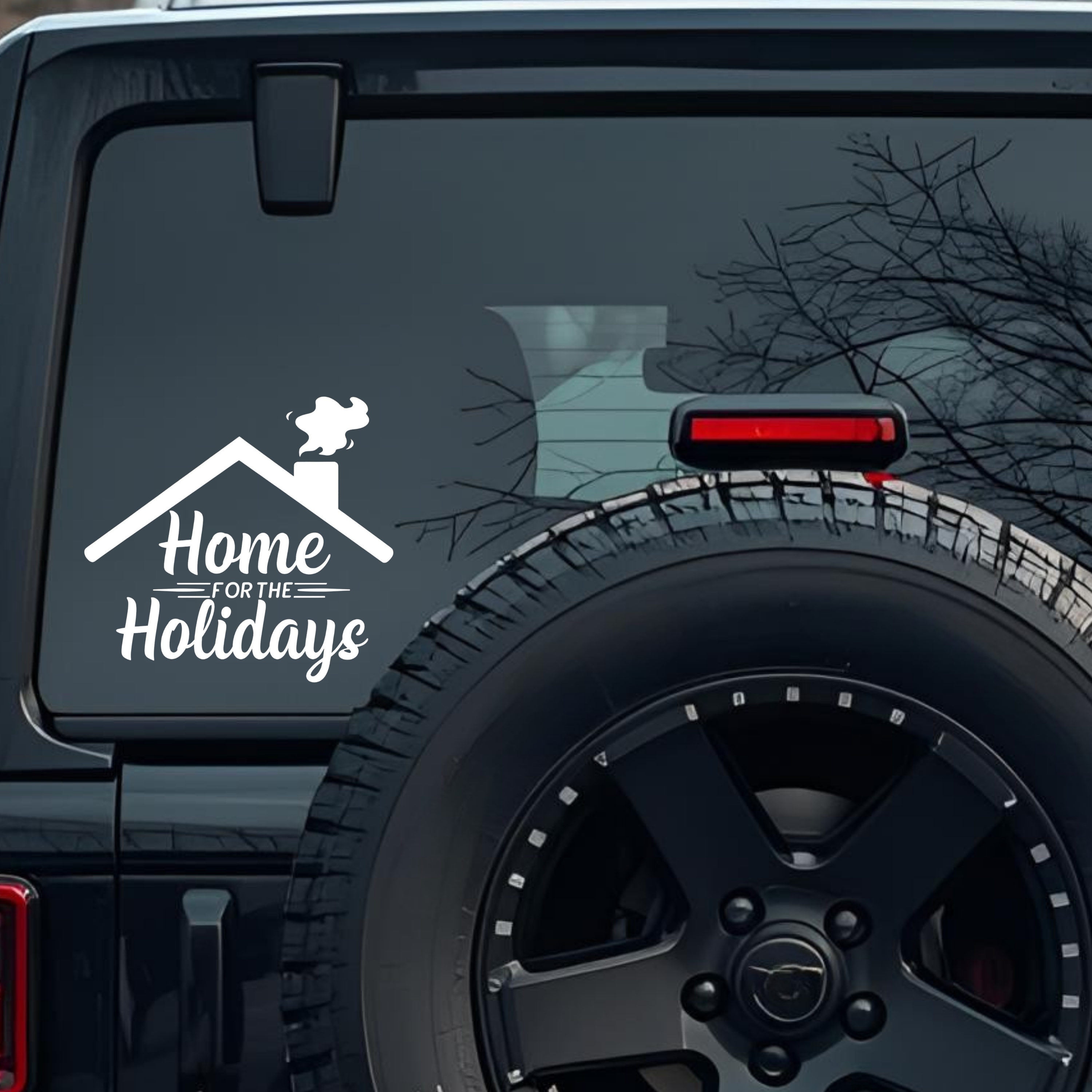 Home for the Holidays Large 6 inch Premium Decal Sticker For Car Bumper Window Rear Windshield Stick